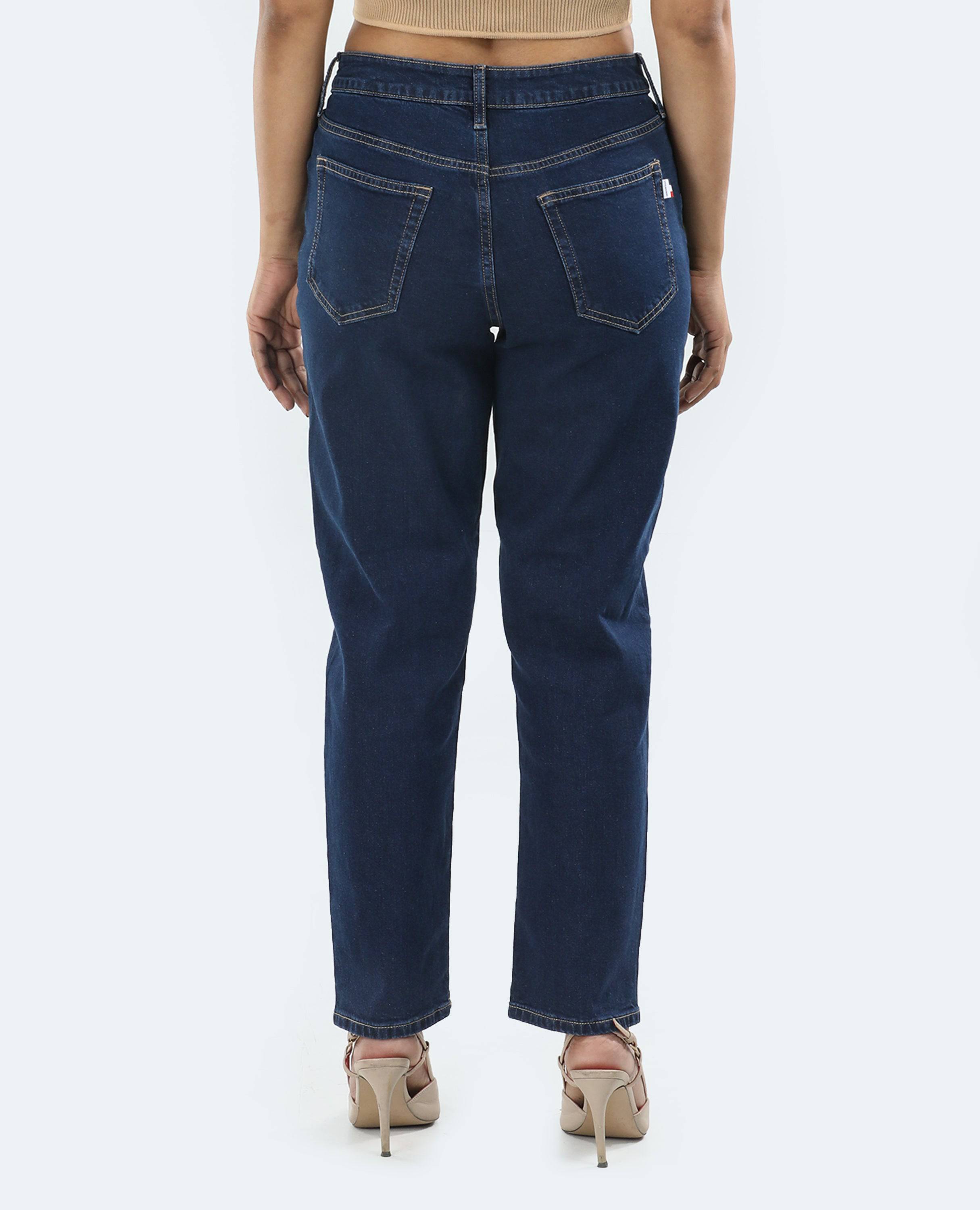 Wide Leg Jeans for Women FineLook – High Waist, Comfortable Fit and Stylish blue color back side picture