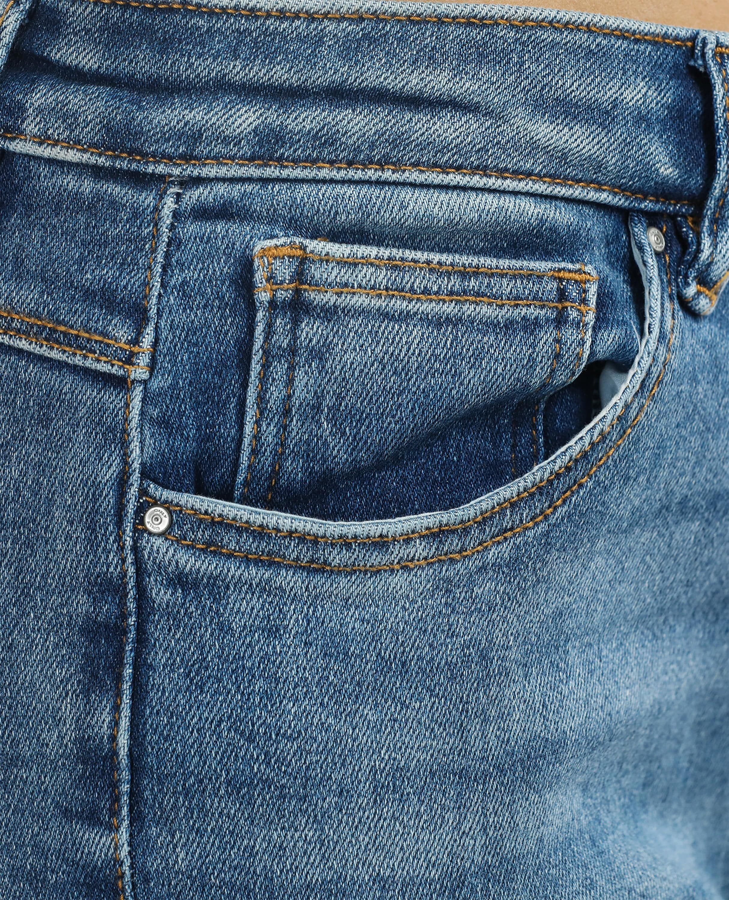 Wide Leg Jeans for Women FineLook blue color zoom in picture of pocket
