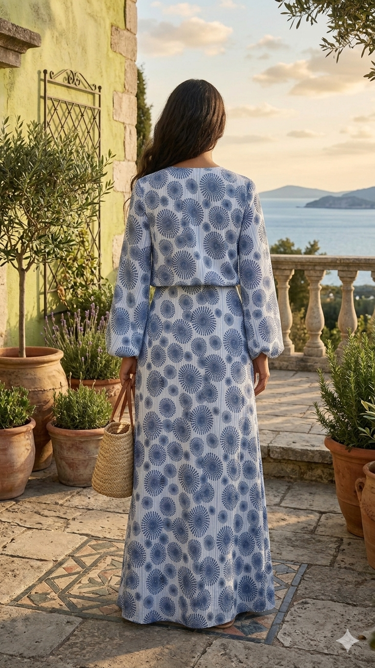 spring floral maxi dress Monochrome Geometric Floral Maxi Dress