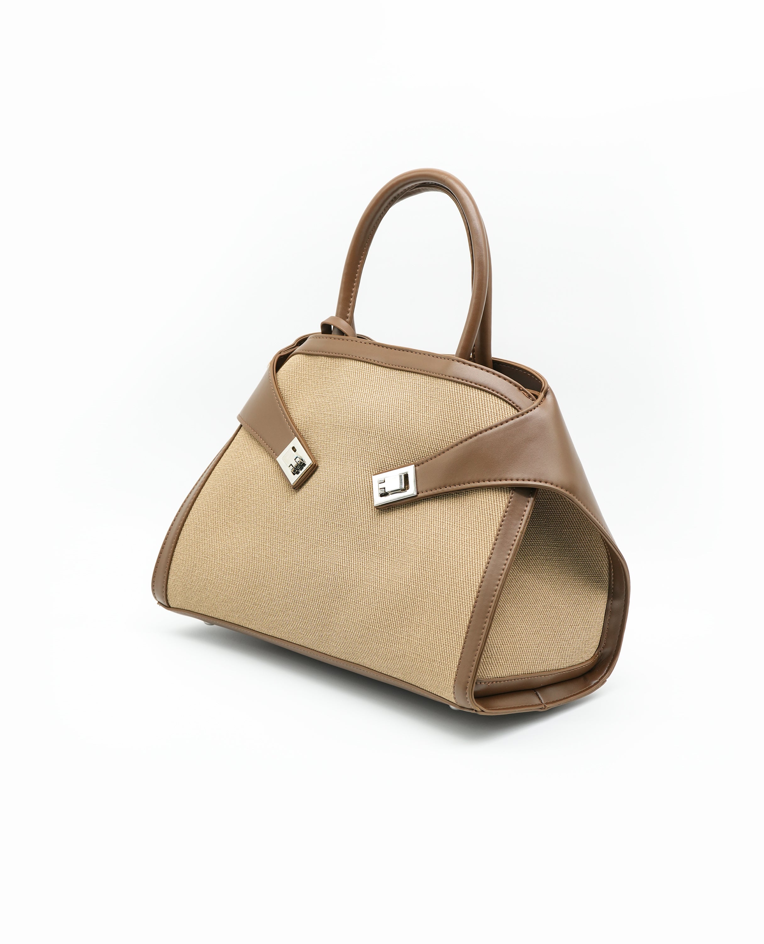 Women Bicolor shoulder Hug Top-handle Bag.