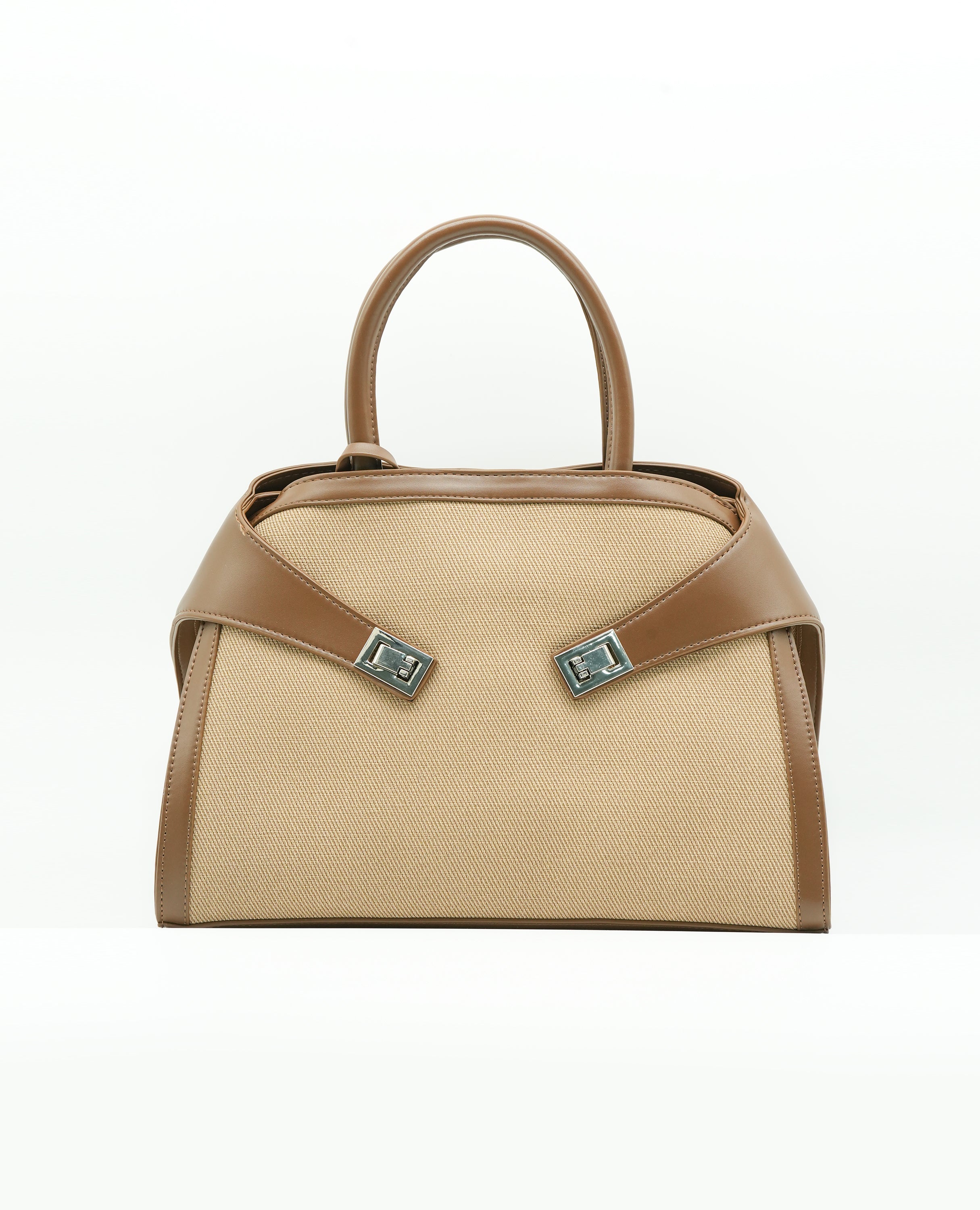 Women Bicolor shoulder Hug Top-handle Bag.