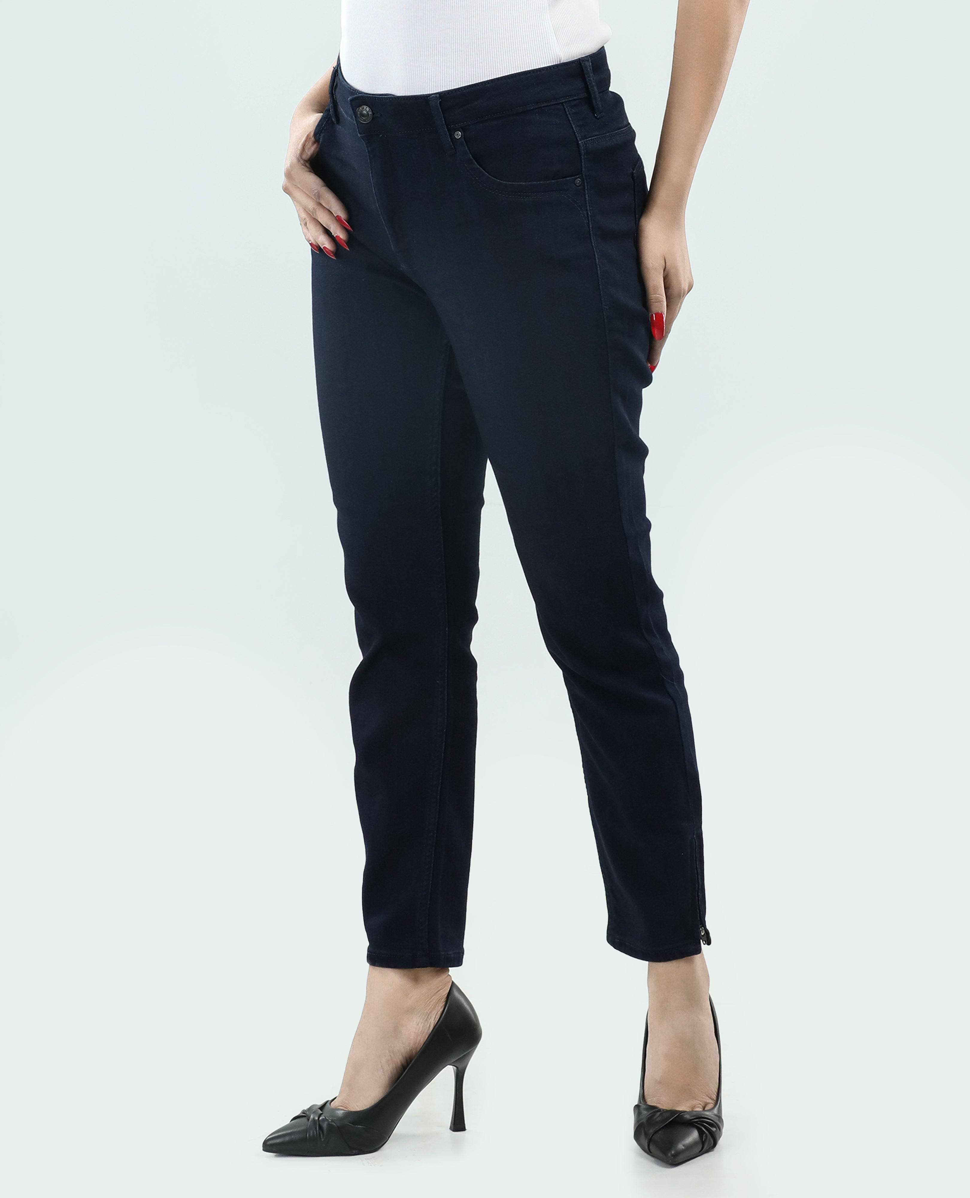 Women's Tight Jeans with Zipper FineLook – Comfortable and Stylish left side picture