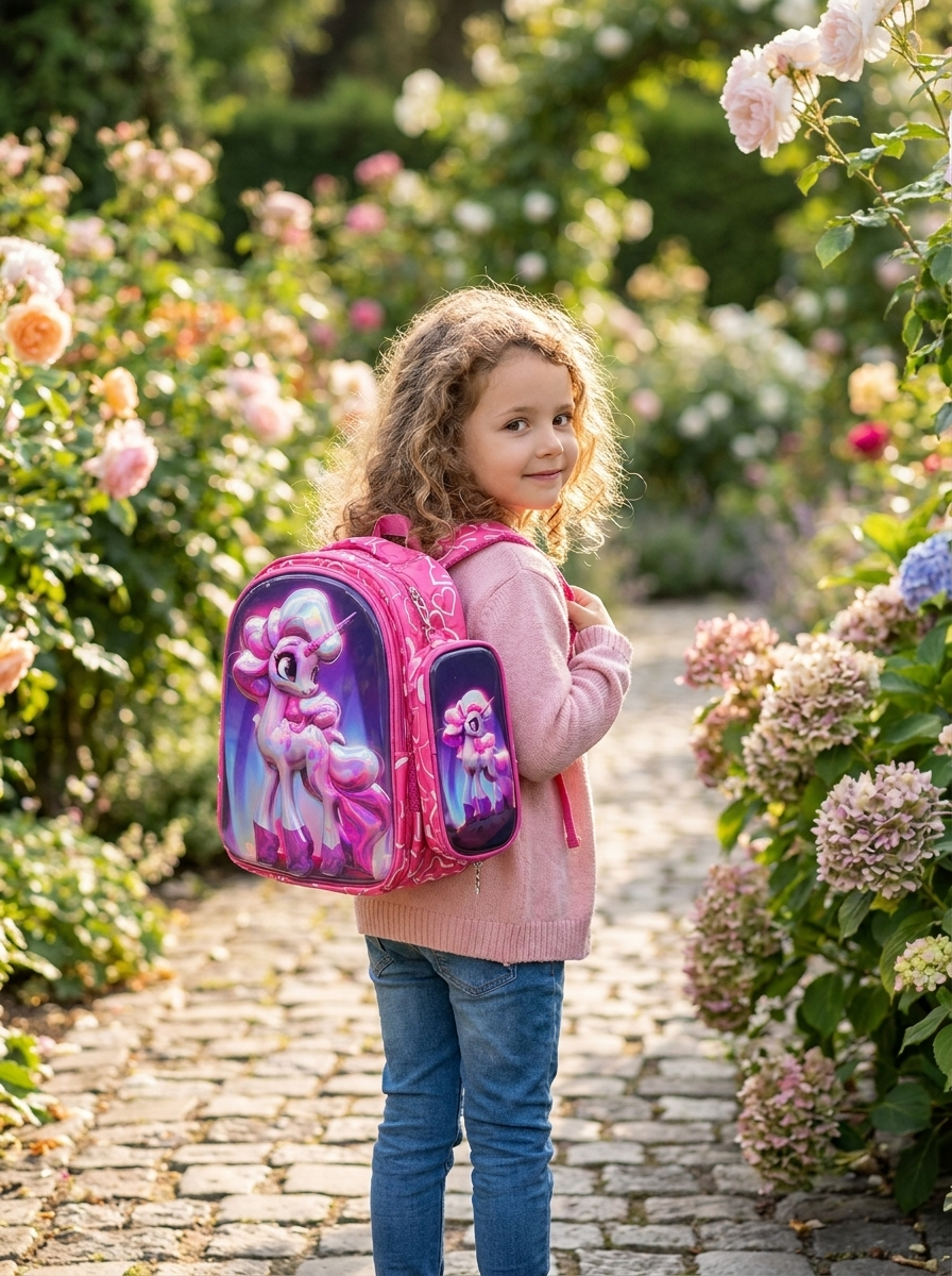 Kids' Holographic Backpack with Matching pencil Pouch – 2-Piece School – FineLook
