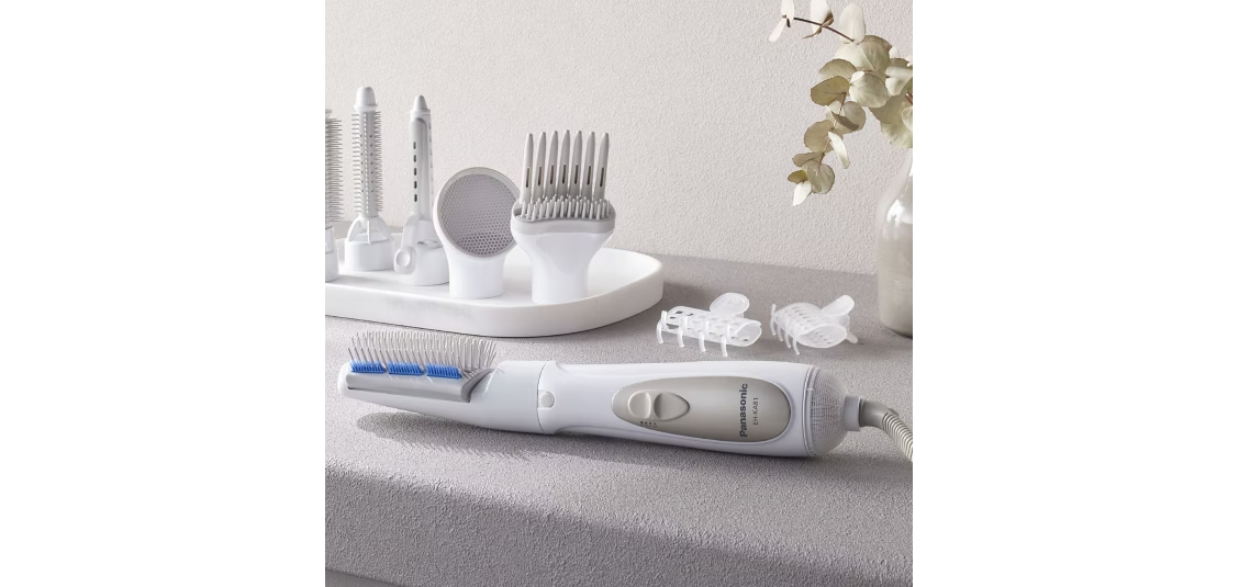 Panasonic Hair Styler EH-KA81 - Versatile Styling with 6 Attachments, 2 Hair Clips, Pouch