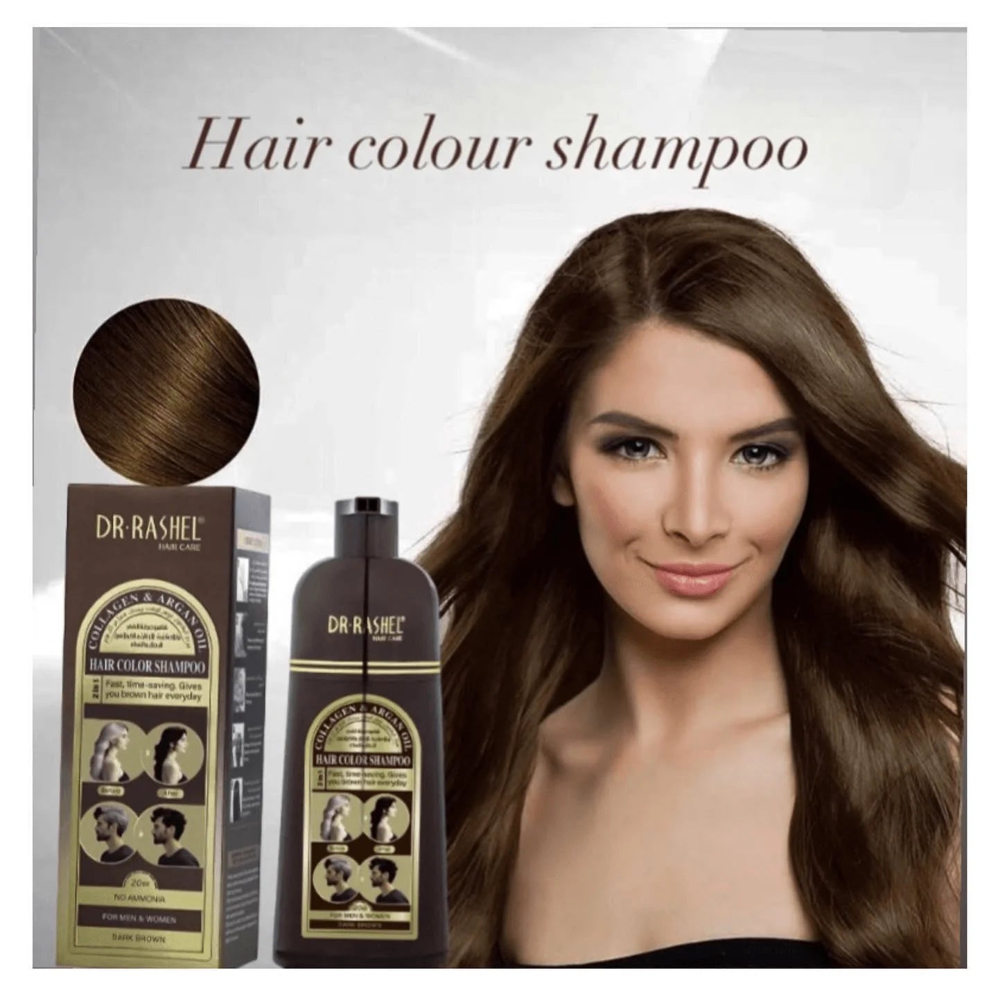 DR.RASHEL Collagen & Argan Oil Hair Color Shampoo - 400ml