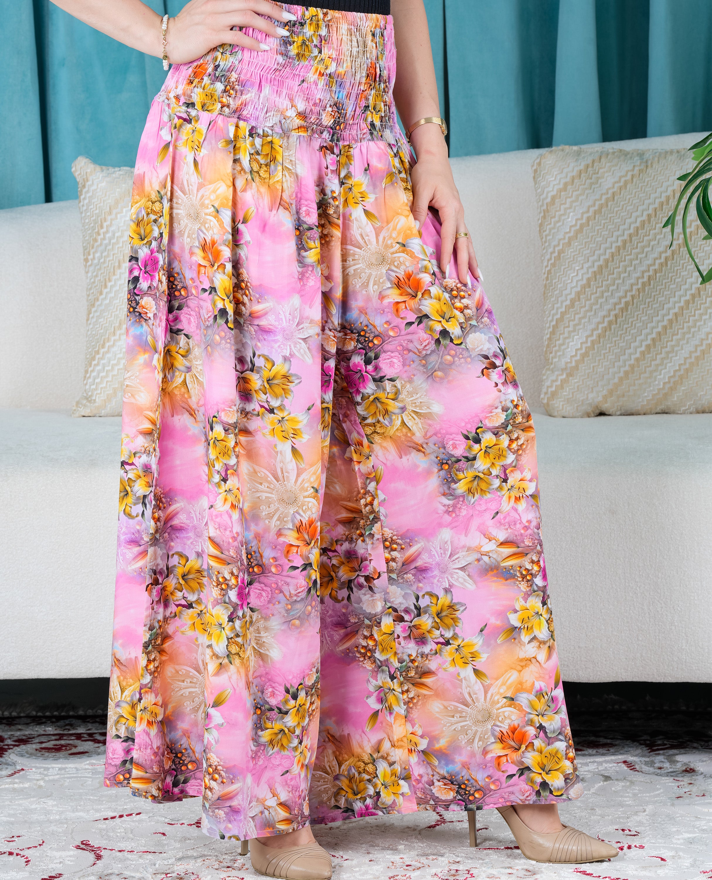 Summer Wide leg Floral Palazzo Pants 