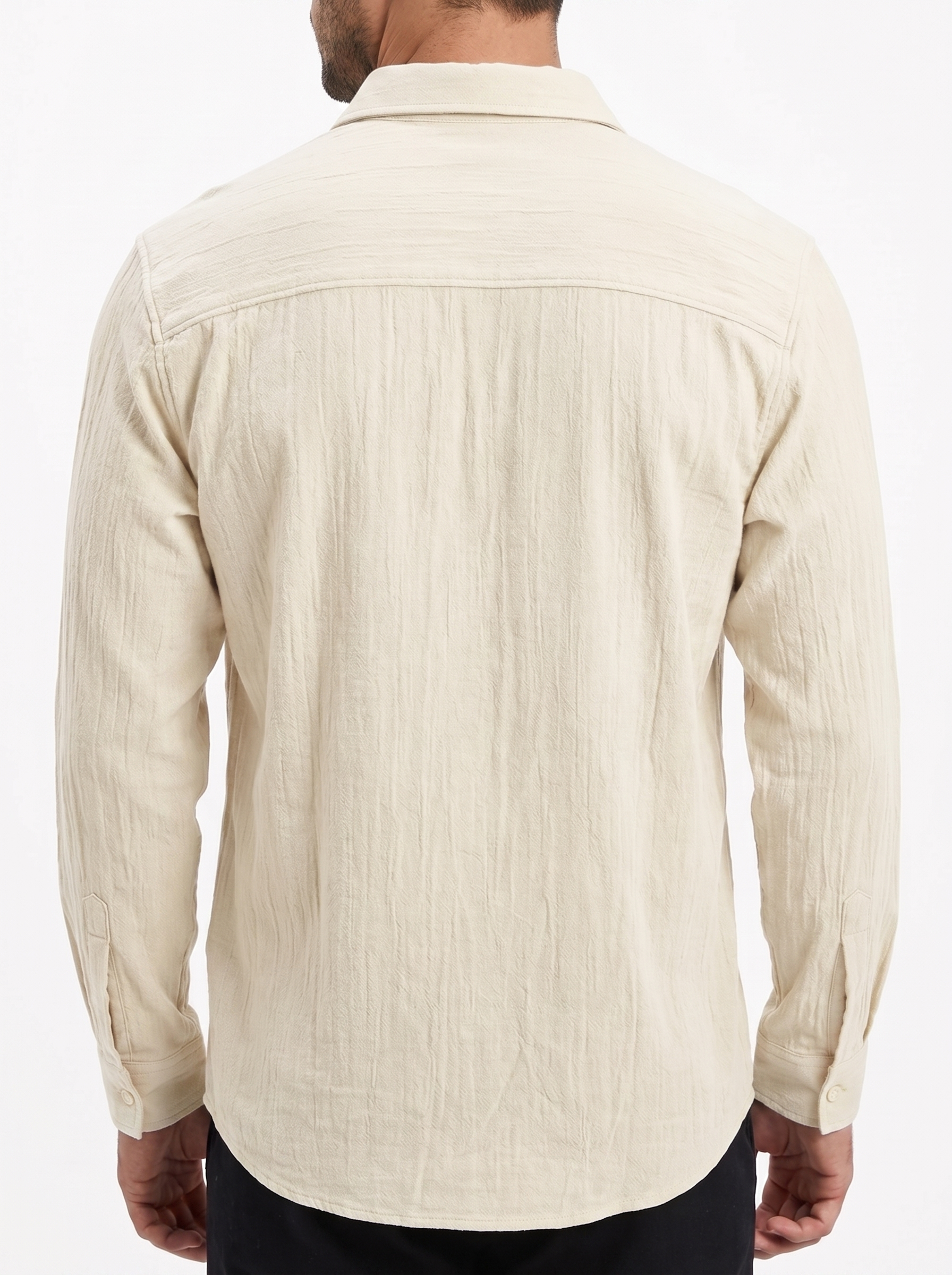 Men’s Slim-Fit Textured Stretch Long-Sleeve Button-Down Shirt
