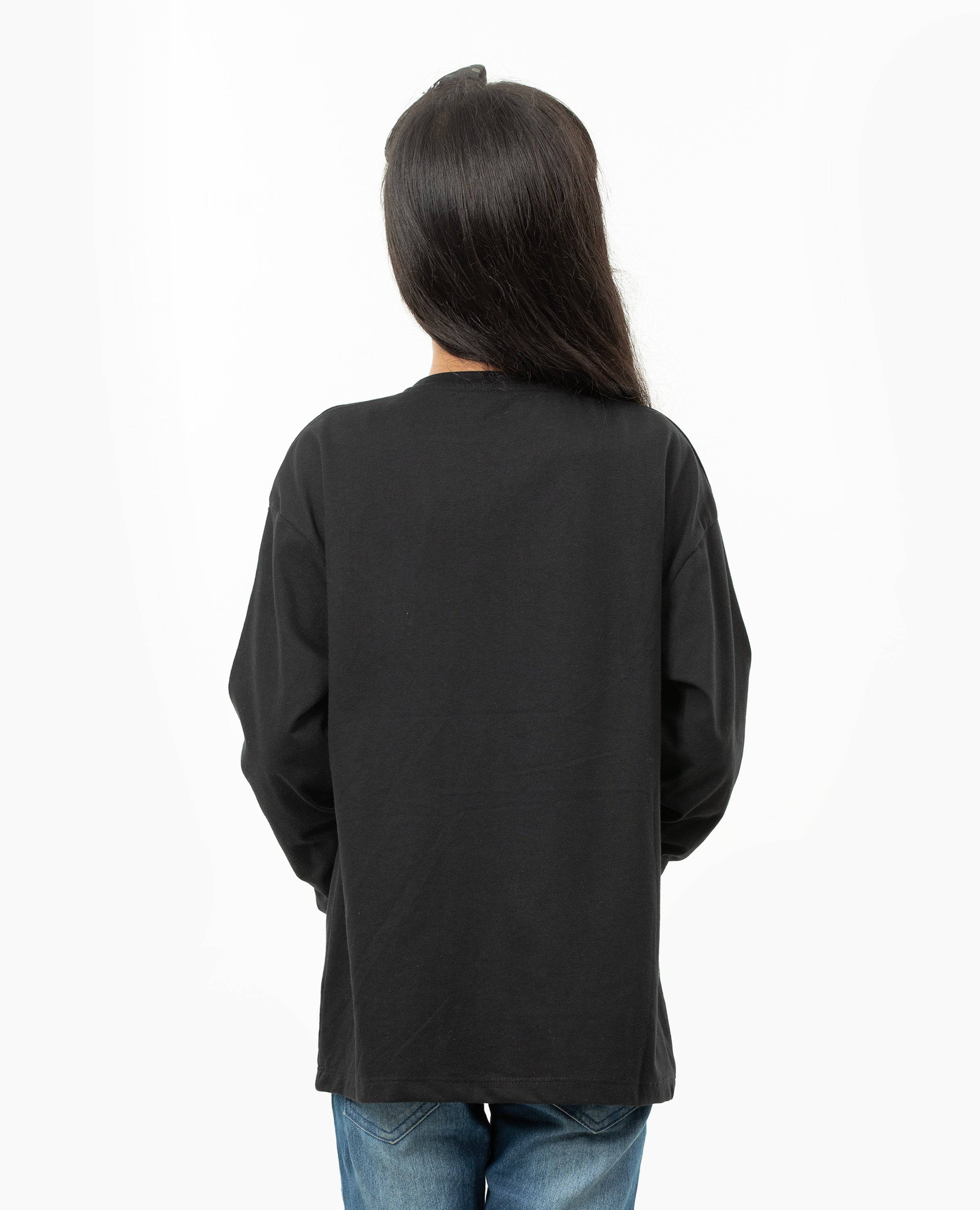 Girl’s Drop Shoulder Long Sleeve T-shirt.