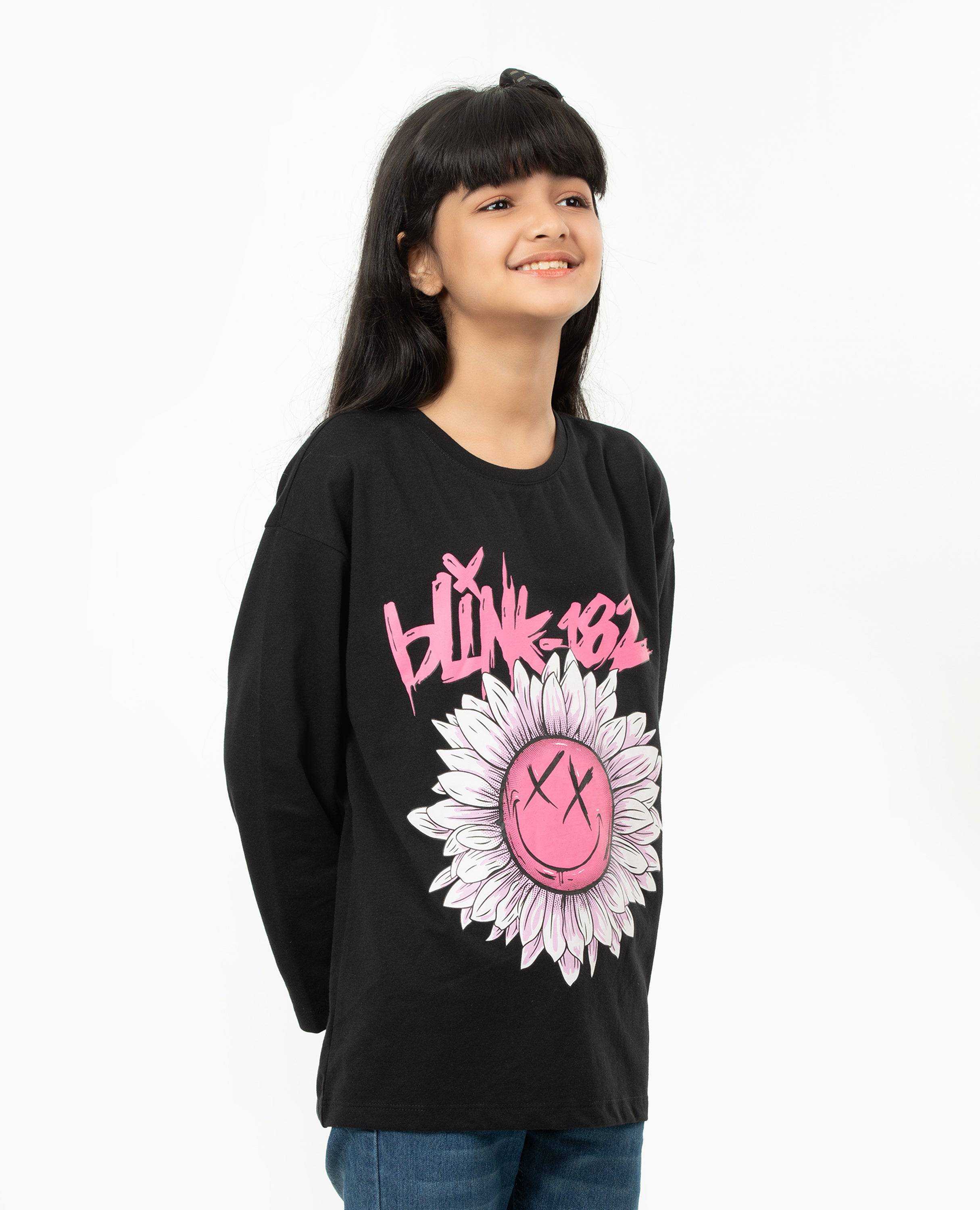 Girl’s Drop Shoulder Long Sleeve T-shirt.
