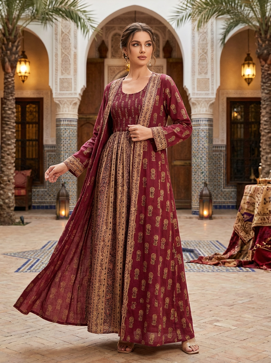 Printed 2-Piece Modest Set – Lightweight Elegant Ensemble