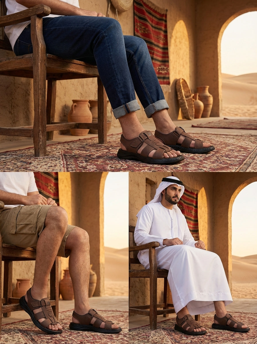 Men’s Casual Comfort Sandals with Back Strap – Lightweight Everyday Walking Sandals for Summer & Travel