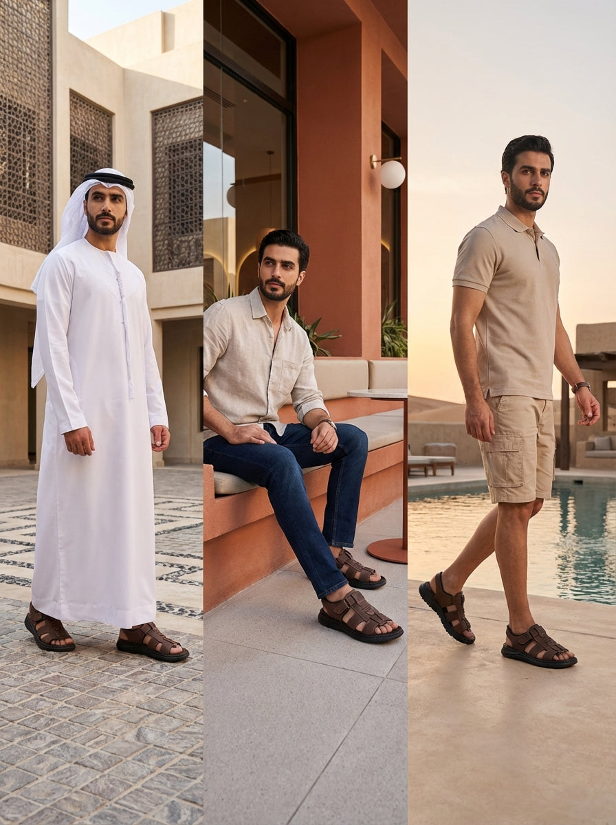 Men’s Casual Comfort Sandals with Back Strap – Lightweight Everyday Walking Sandals for Summer & Travel