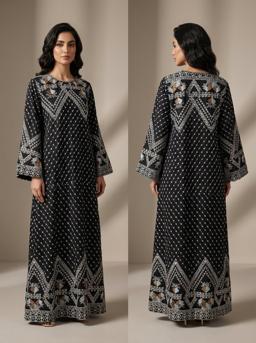 Maxi Dress for Women – Modest Long Sleeve Islamic Abaya Style | Fine Look