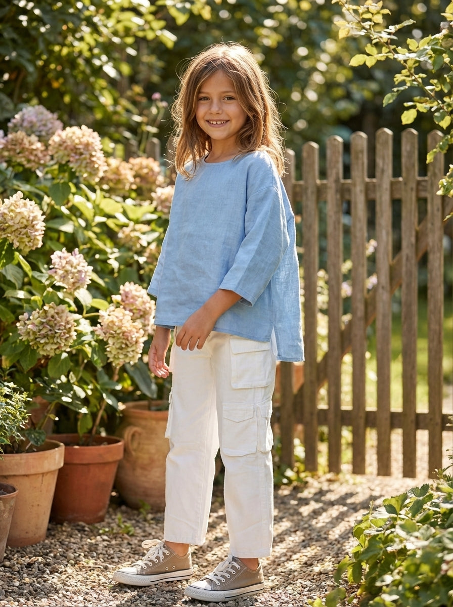 بنطلون كارغو للبنات بجيوب متعددة - ٩٨٪ قطن، ٢٪ إيلاستين | ملابس يومية أنيقة ومريحة