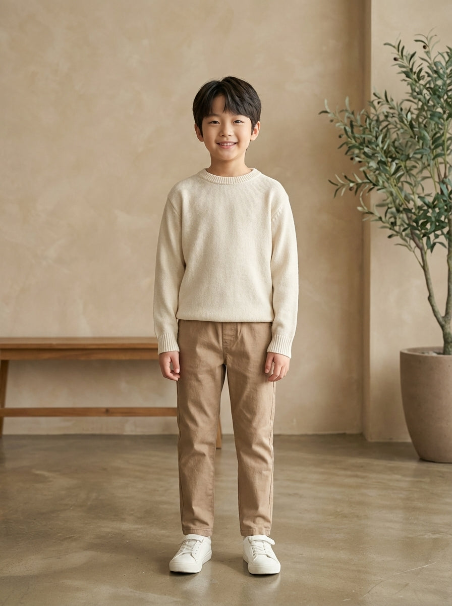 Boys Khaki twill Pants – Smart Casual Cotton Trousers for Kids