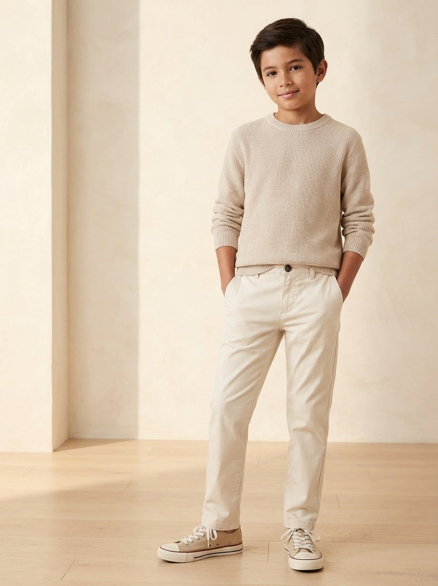 Boys Khaki twill Pants – Smart Casual Cotton Trousers for Kids