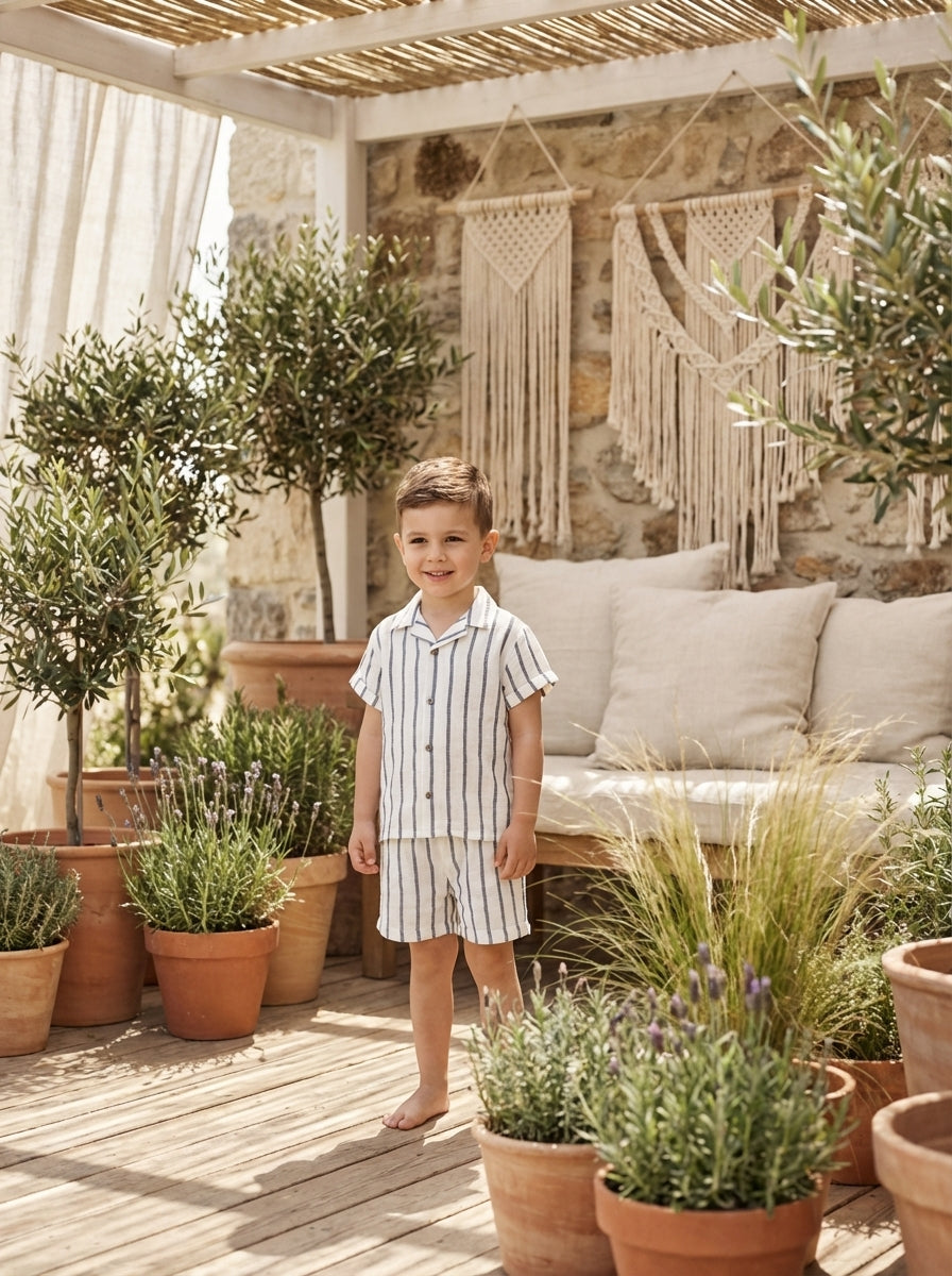 Boys Casual Shirt and Shorts 2 pc set