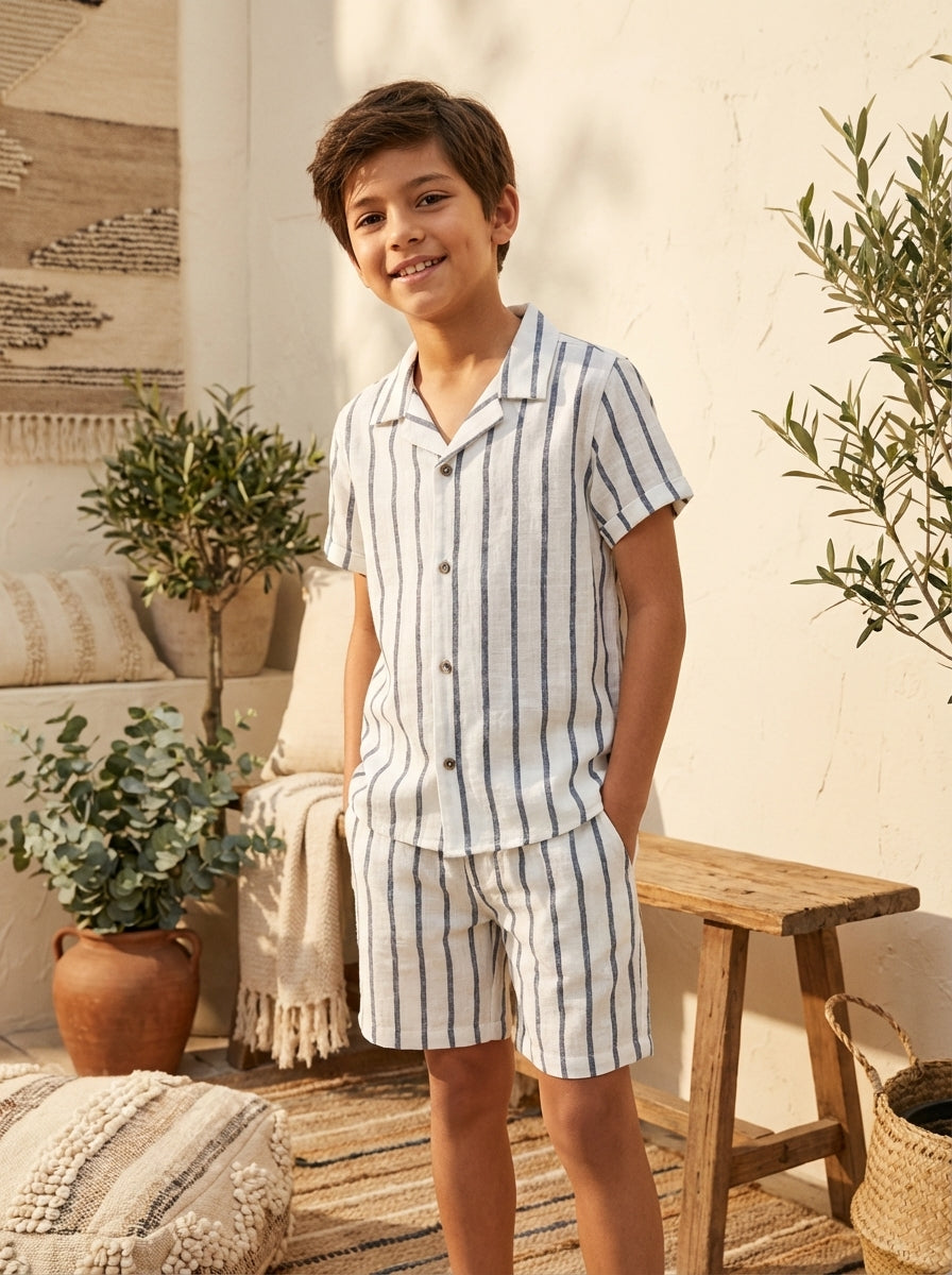 Boys Casual Shirt and Shorts 2 pc set