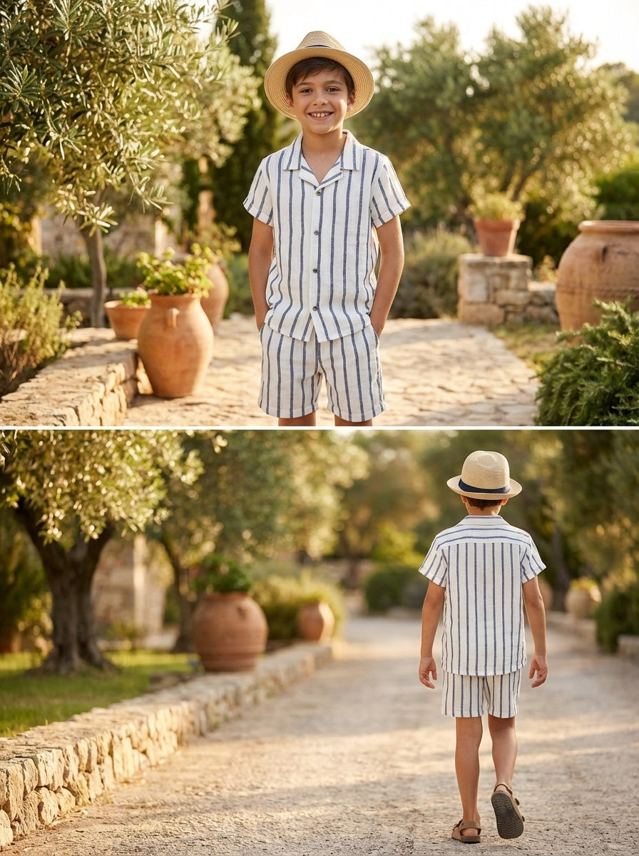 Boys Casual Shirt and Shorts 2 pc set