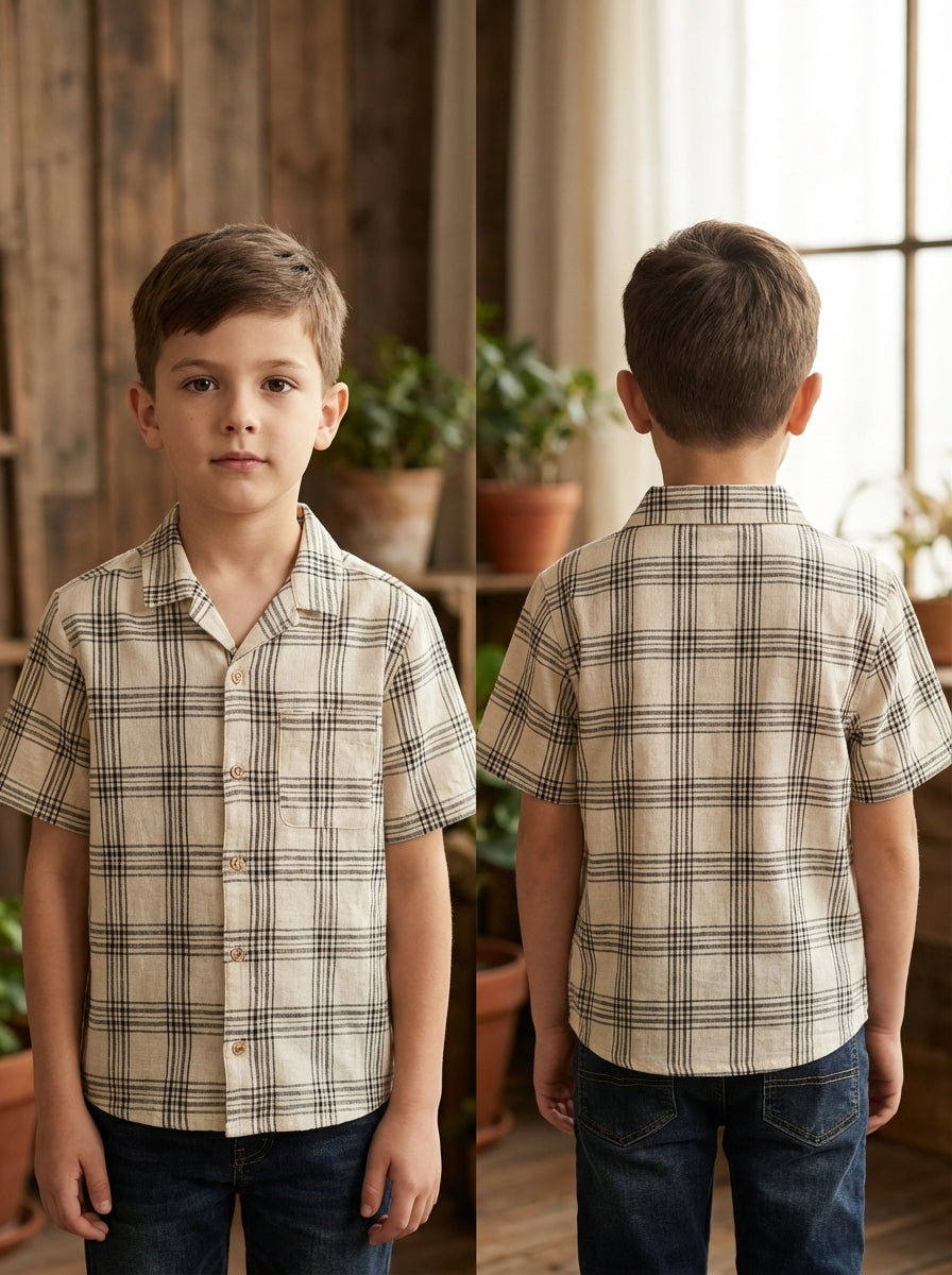 Boys Short sleeve Checker Shirt