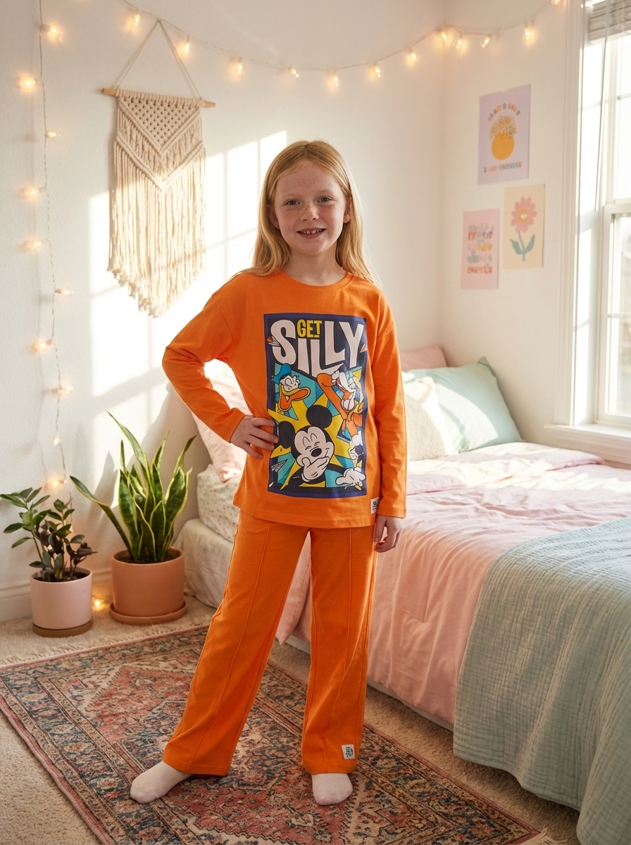 Girl's Micky Long Sleeve T-shirt & Bottom Set