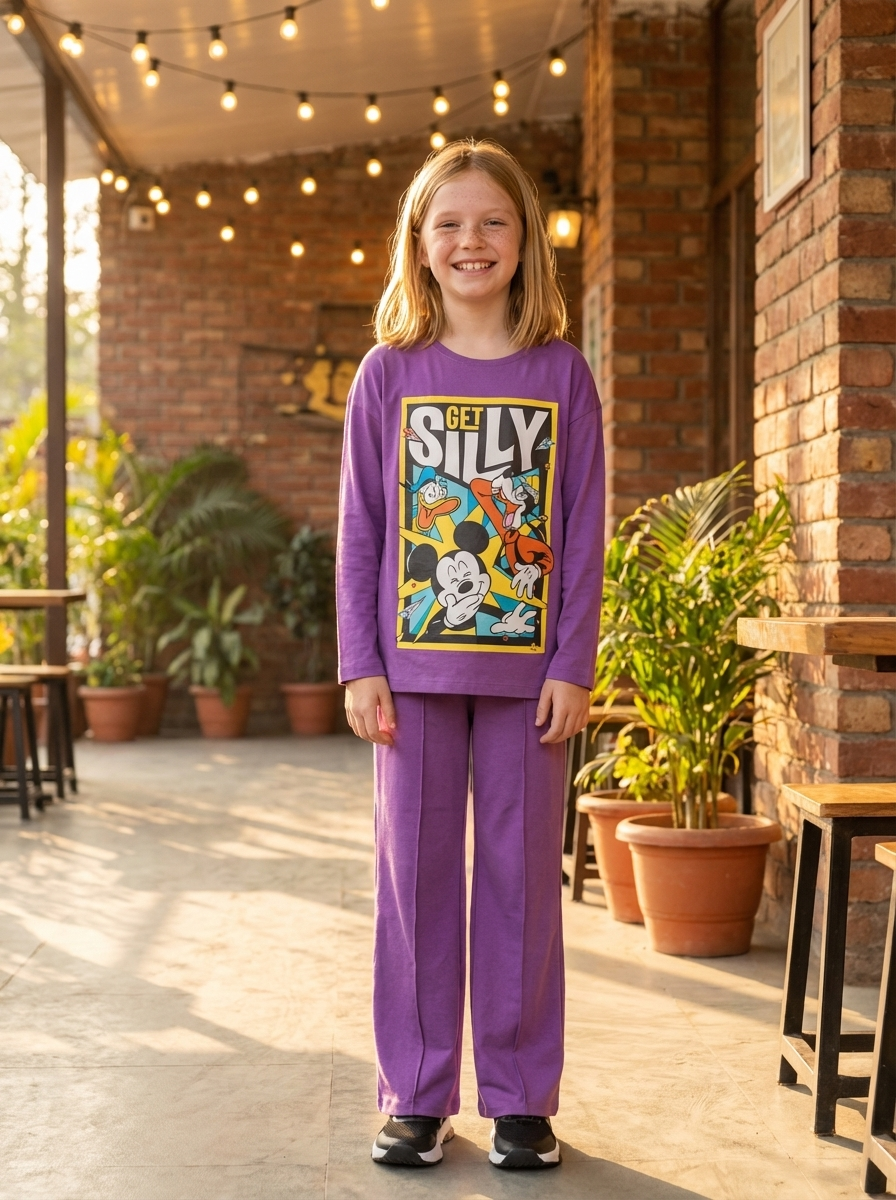 Girl's Micky Long Sleeve T-shirt & Bottom Set