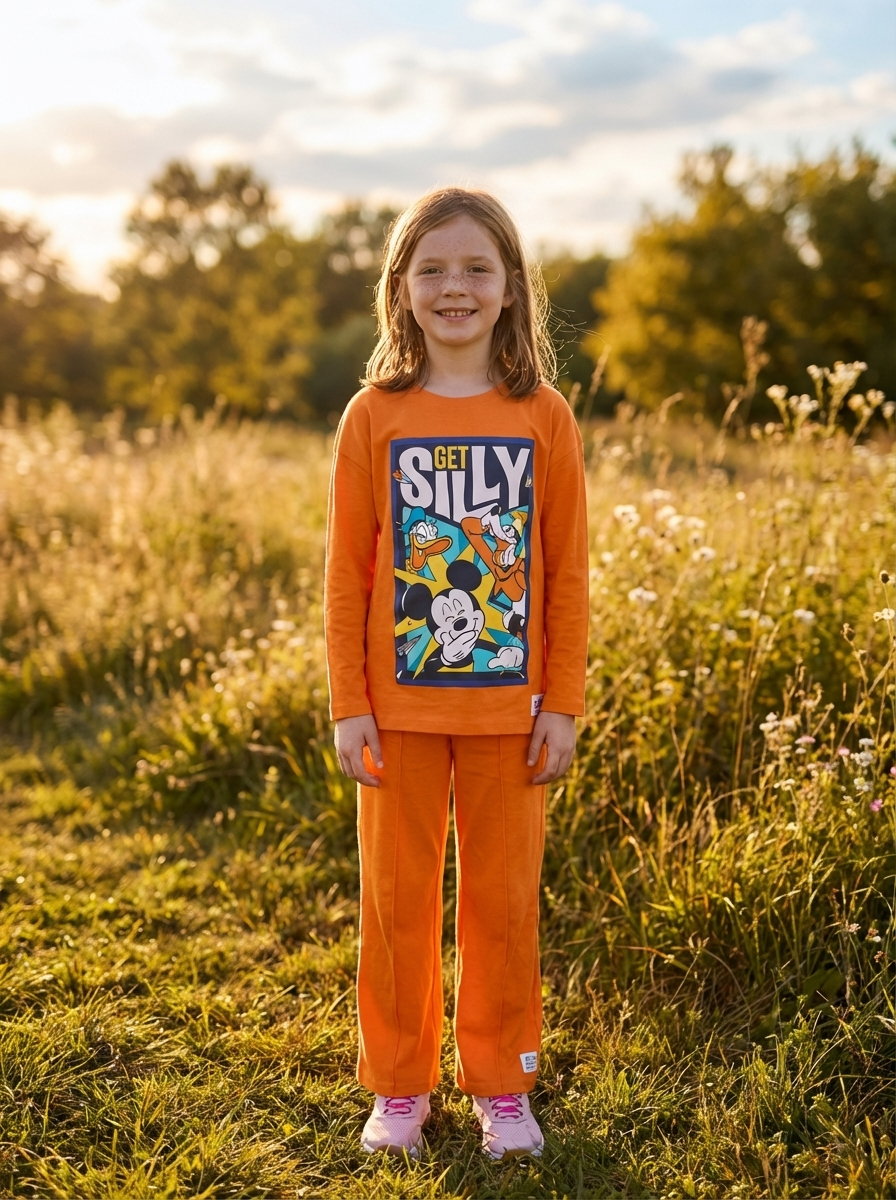 Girl's Micky Long Sleeve T-shirt & Bottom Set