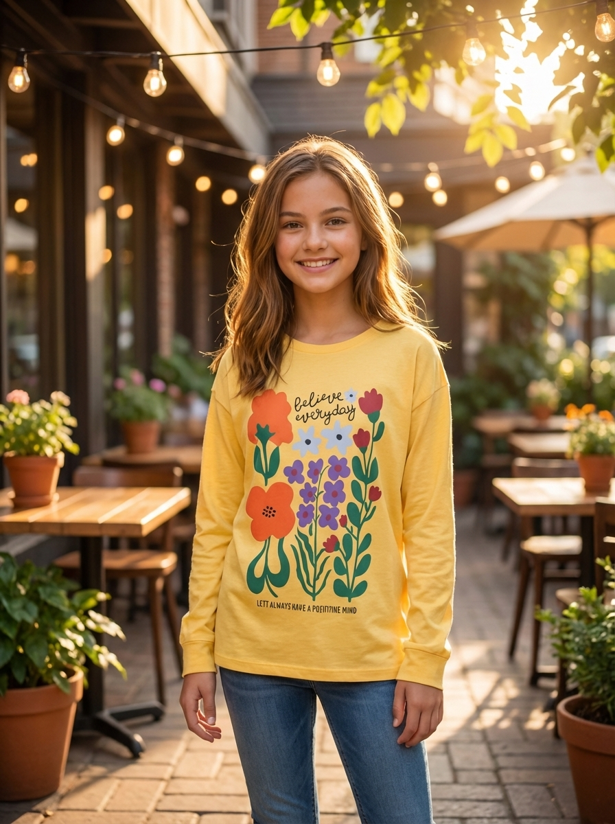 Girl's Floral Print Shirt - Finelook