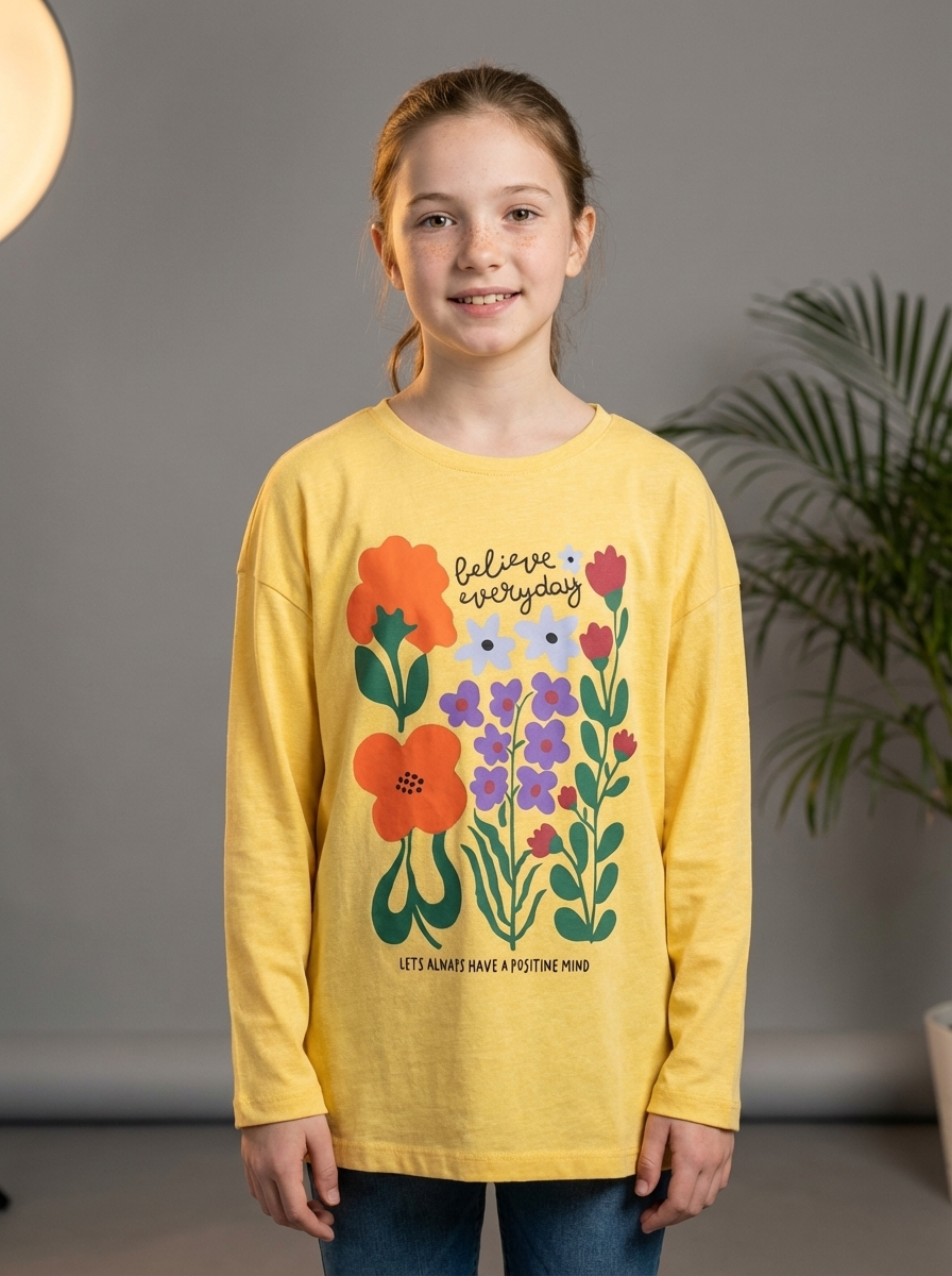 Girl's Floral Print Shirt - Finelook