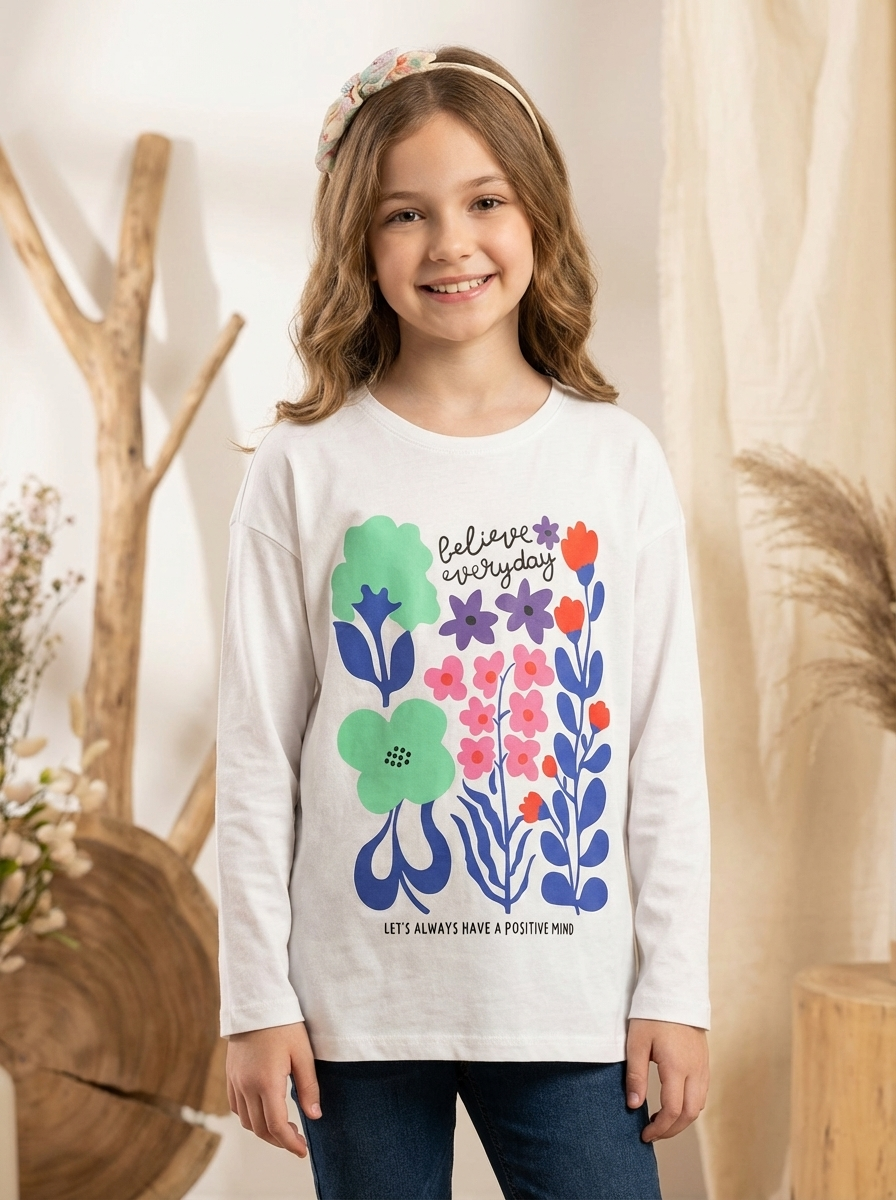 Girl's Floral Print Shirt - Finelook