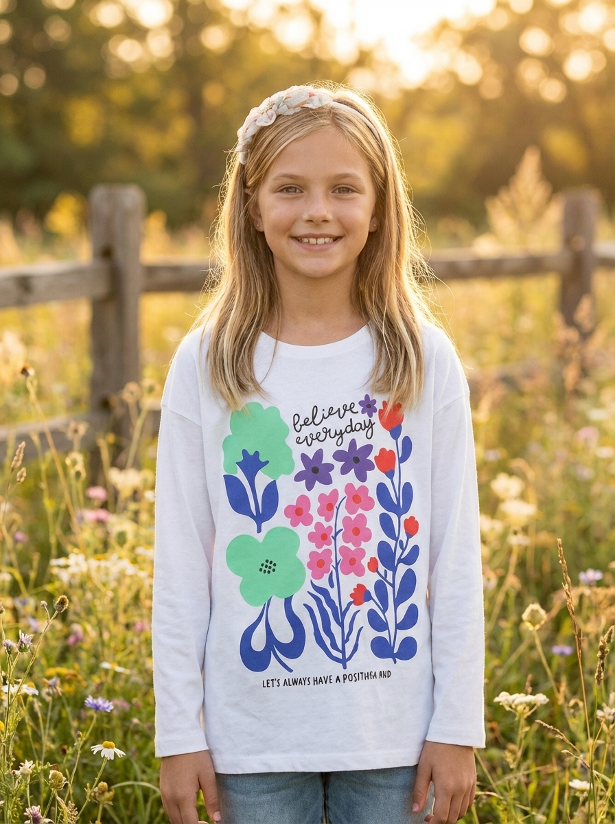 Girl's Floral Print Shirt - Finelook