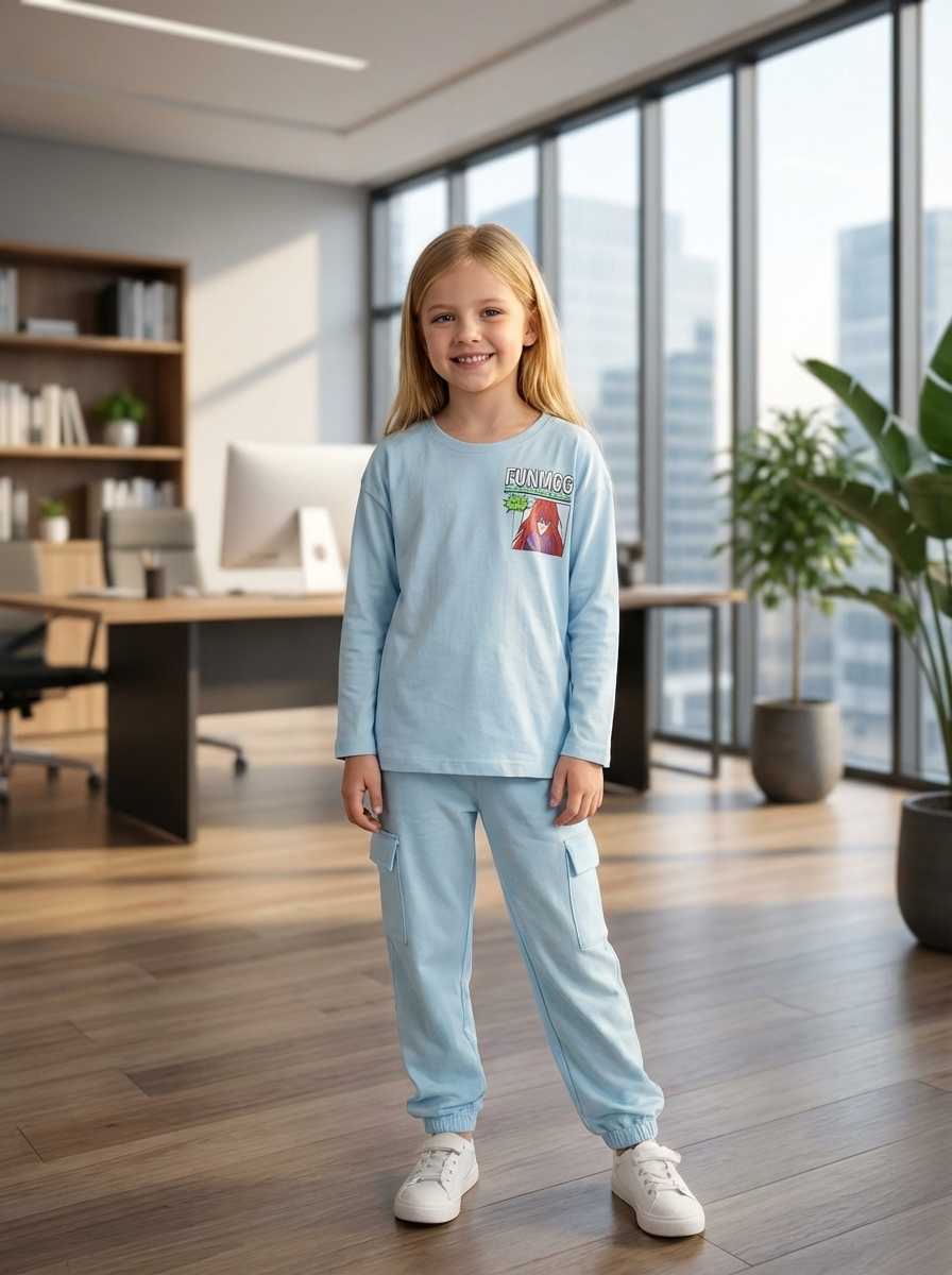 Girl's Anime Fun Mag Long Sleeve T-shirt & Bottom Set