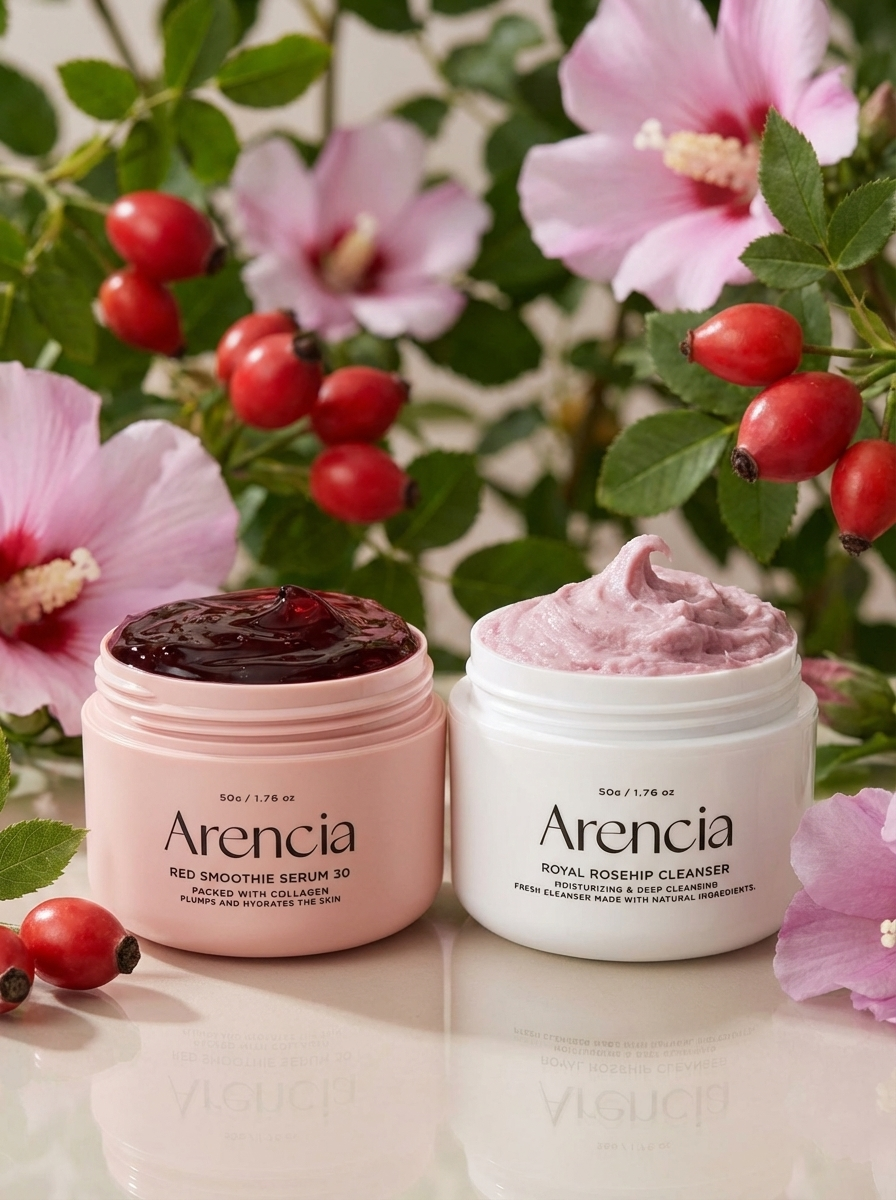 Arencia Roseship Cleanser & Red Smoothie Face Serum