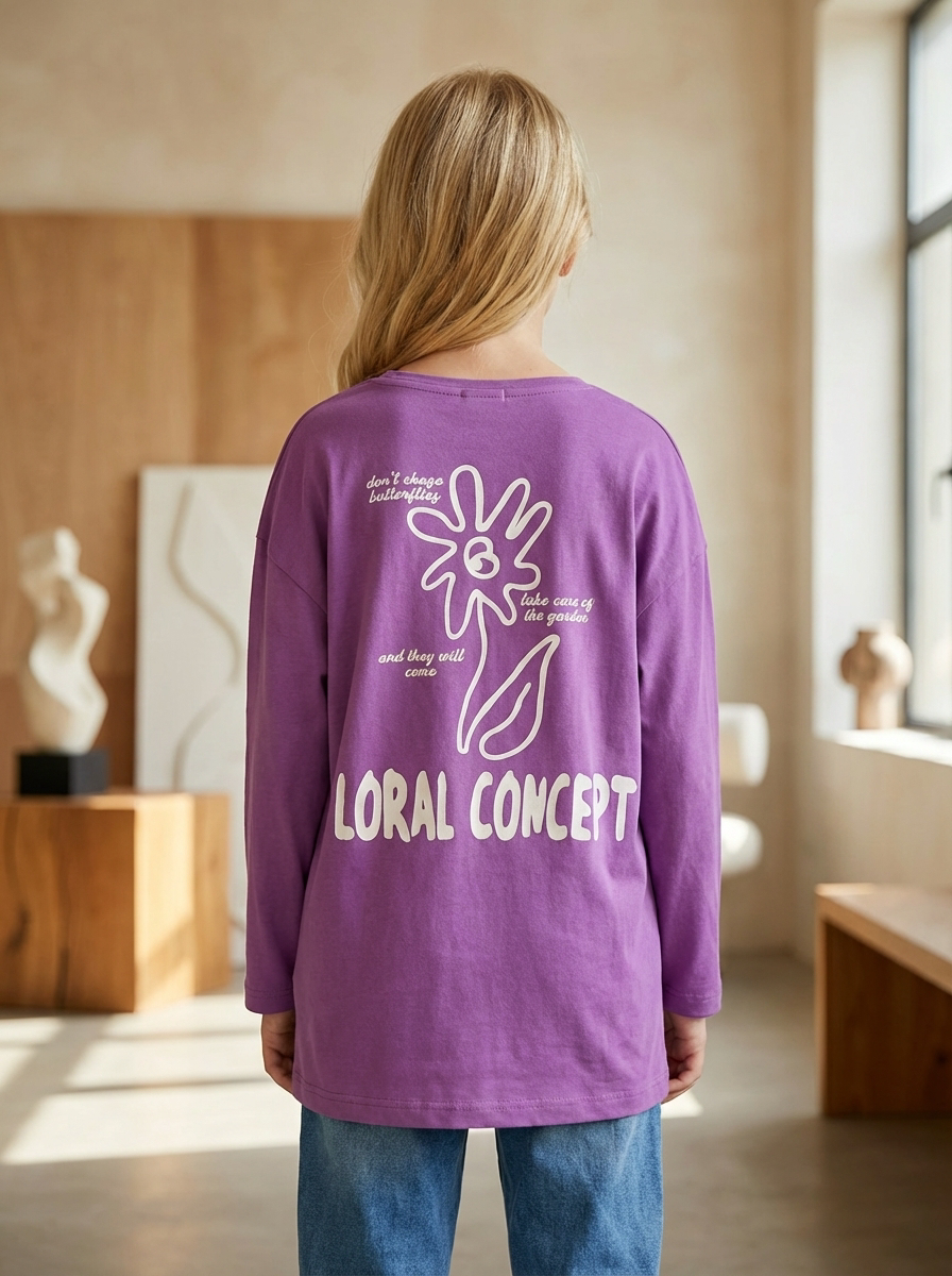 Girl’s Long Sleeve T-shirt - Finelook - 4-Piece Set