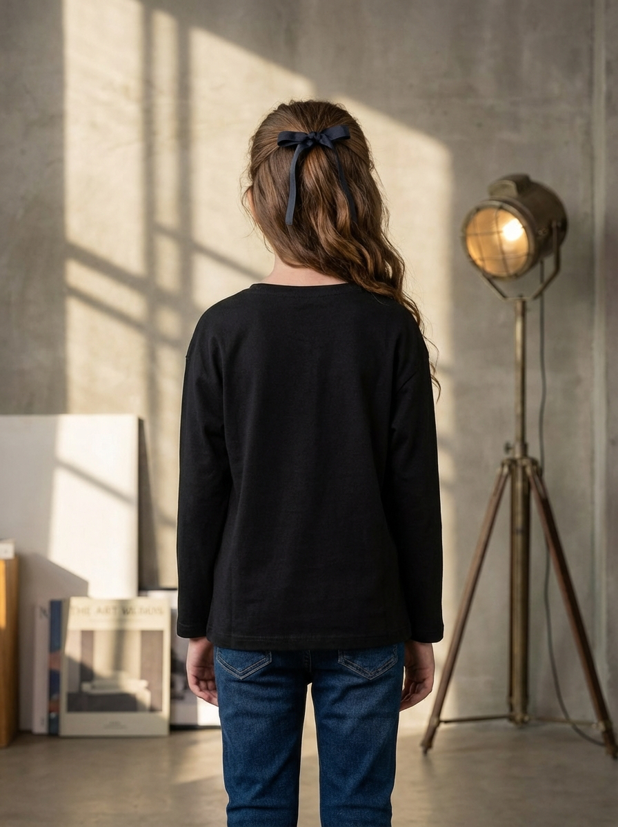 Girl’s Drop Shoulder Long sleeve  T-shirt