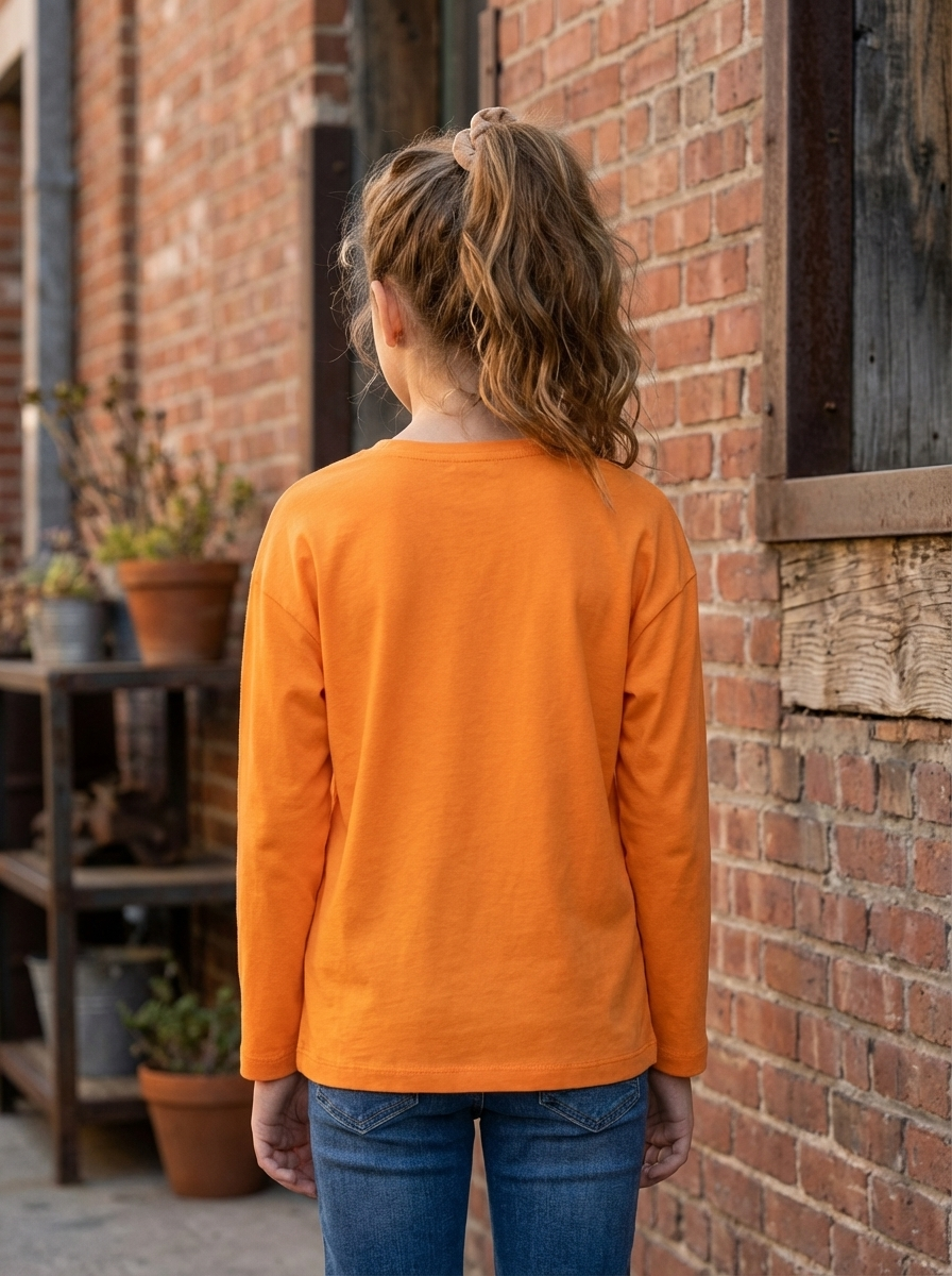 Girl’s Drop Shoulder Long sleeve  T-shirt