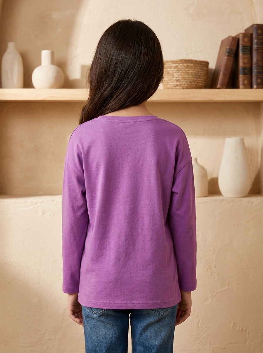 Girl’s Drop Shoulder Long sleeve  T-shirt