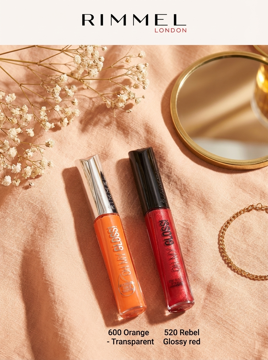 RIMMEL Oh My Gloss Lip Gloss Long Lasting Oil Tint - DOUBLE TROUBLE