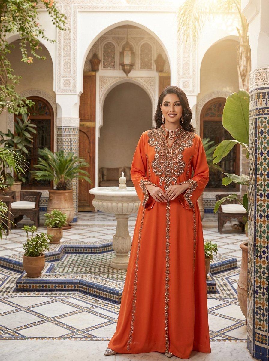 Elegant Embroidered Modest Maxi Dress – Luxury Kaftan Style Evening & –  FineLook