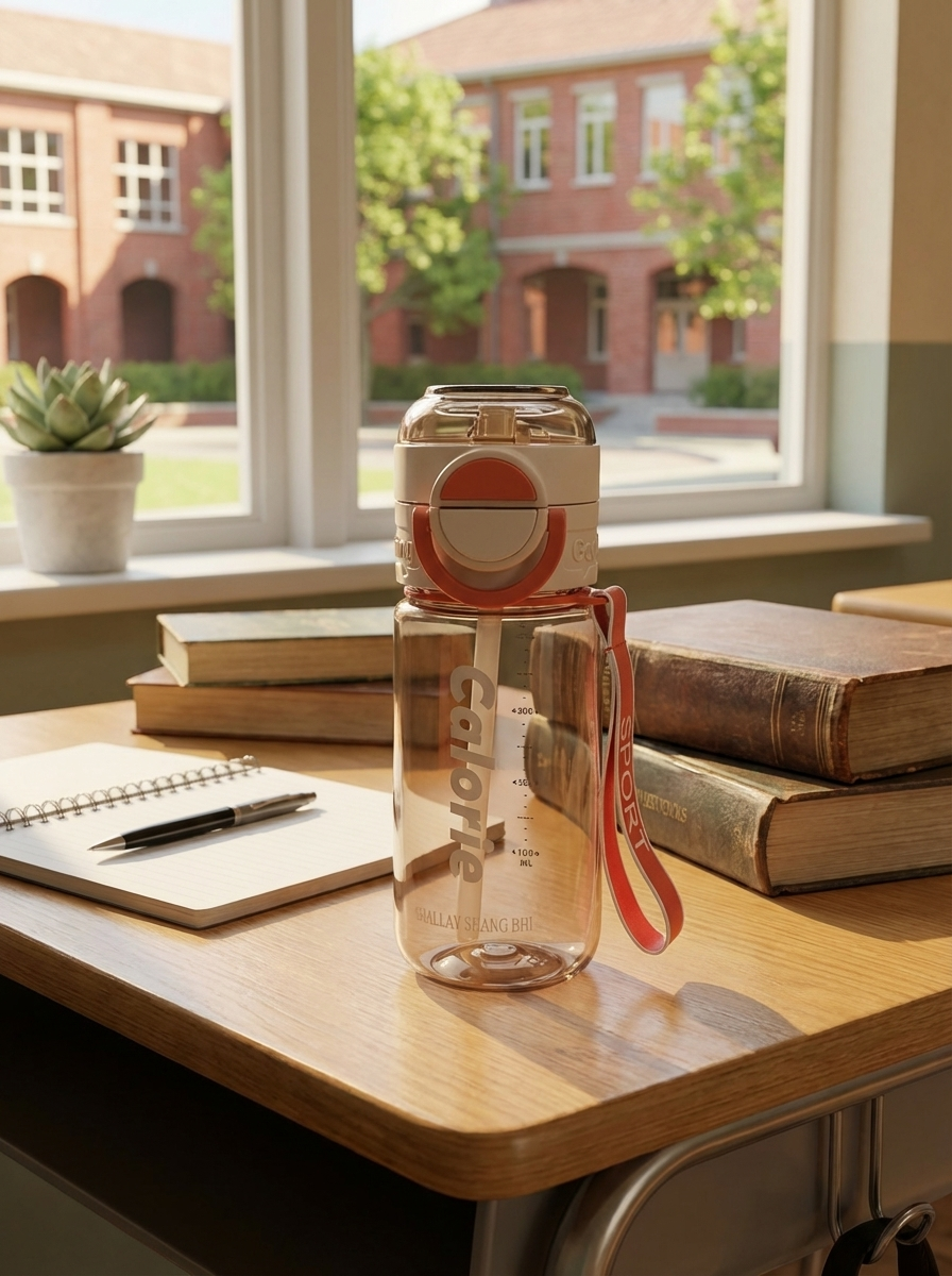 Water Bottle with Straw & Strap - 500 ml | Leakproof Portable Bottle – Fine Look