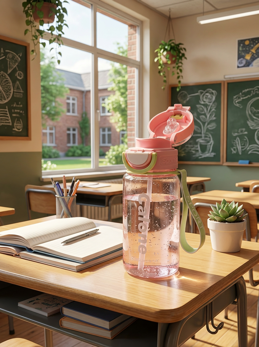 Water Bottle with Straw & Strap - 500 ml | Leakproof Portable Bottle – Fine Look