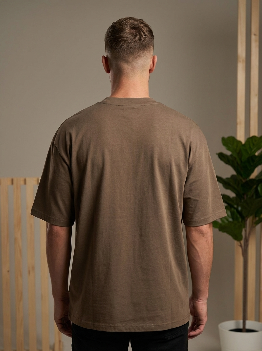 Men’s Oversized Cotton T-Shirt – Casual Loose Fit Crew Neck Basic Tee for Everyday Wear
