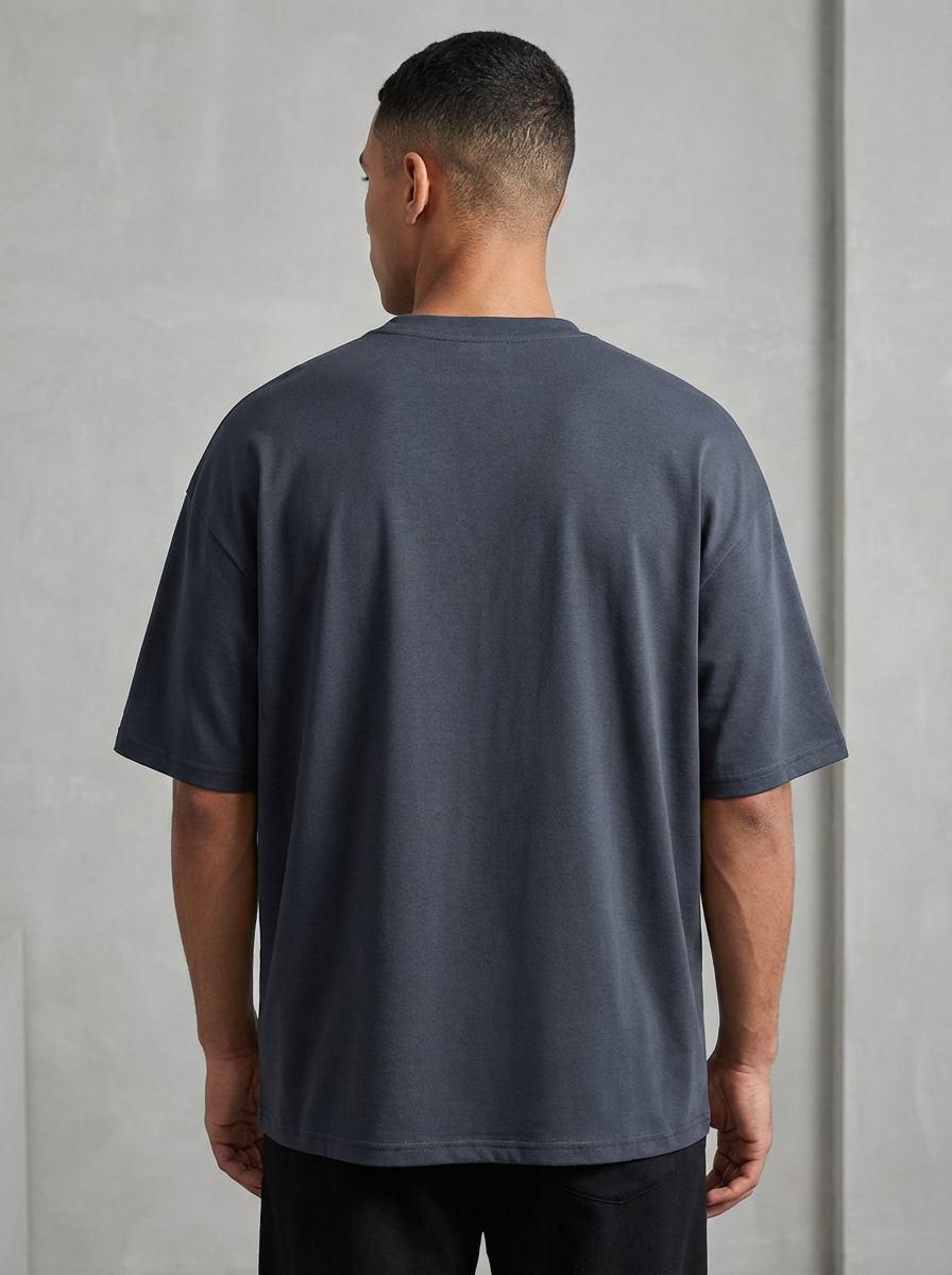 Men’s Oversized Cotton T-Shirt – Casual Loose Fit Crew Neck Basic Tee for Everyday Wear