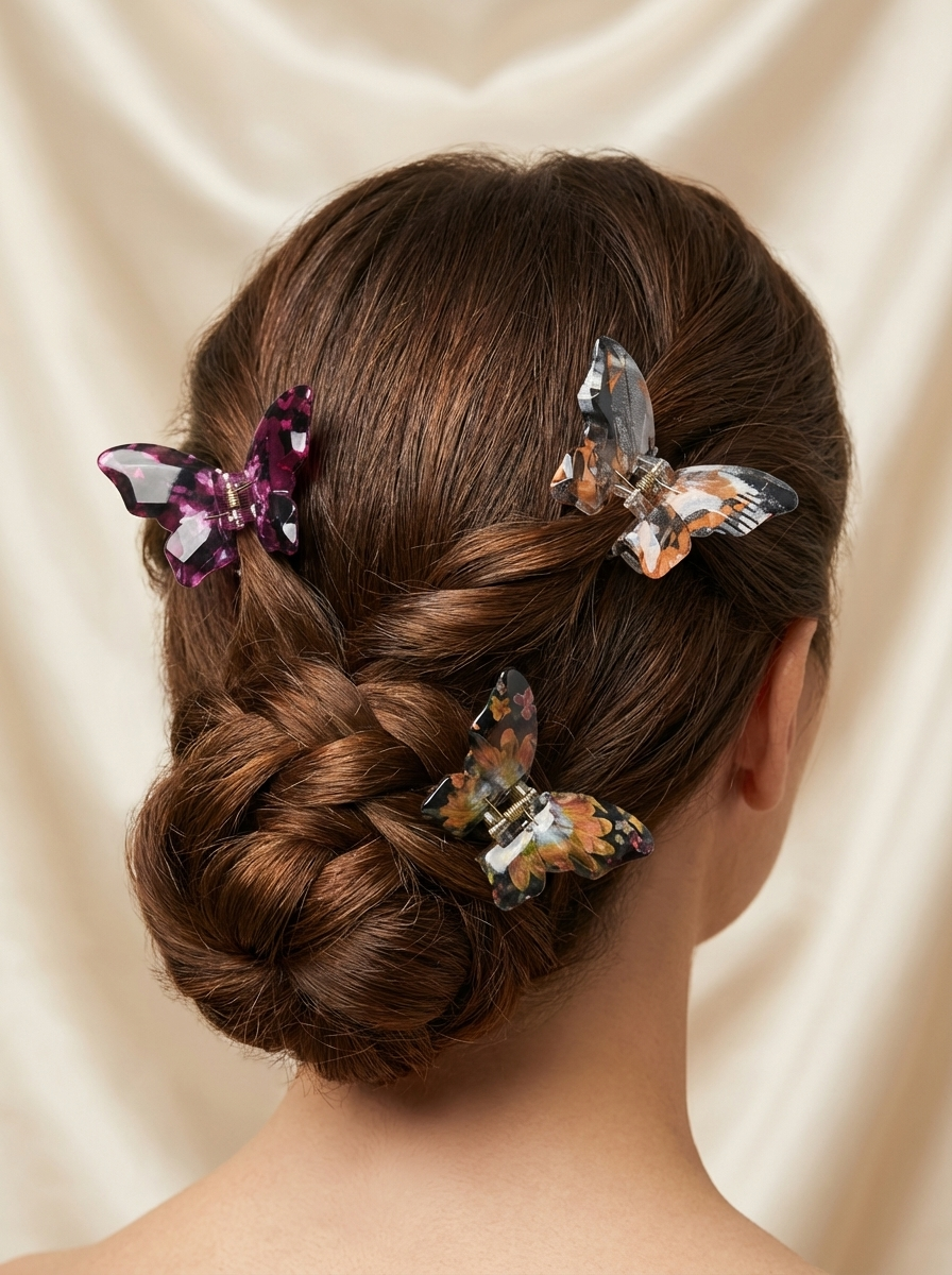 Vibrant Butterfly Hair Claw Clips | Trendy Acetate Patterned Hair Accessories