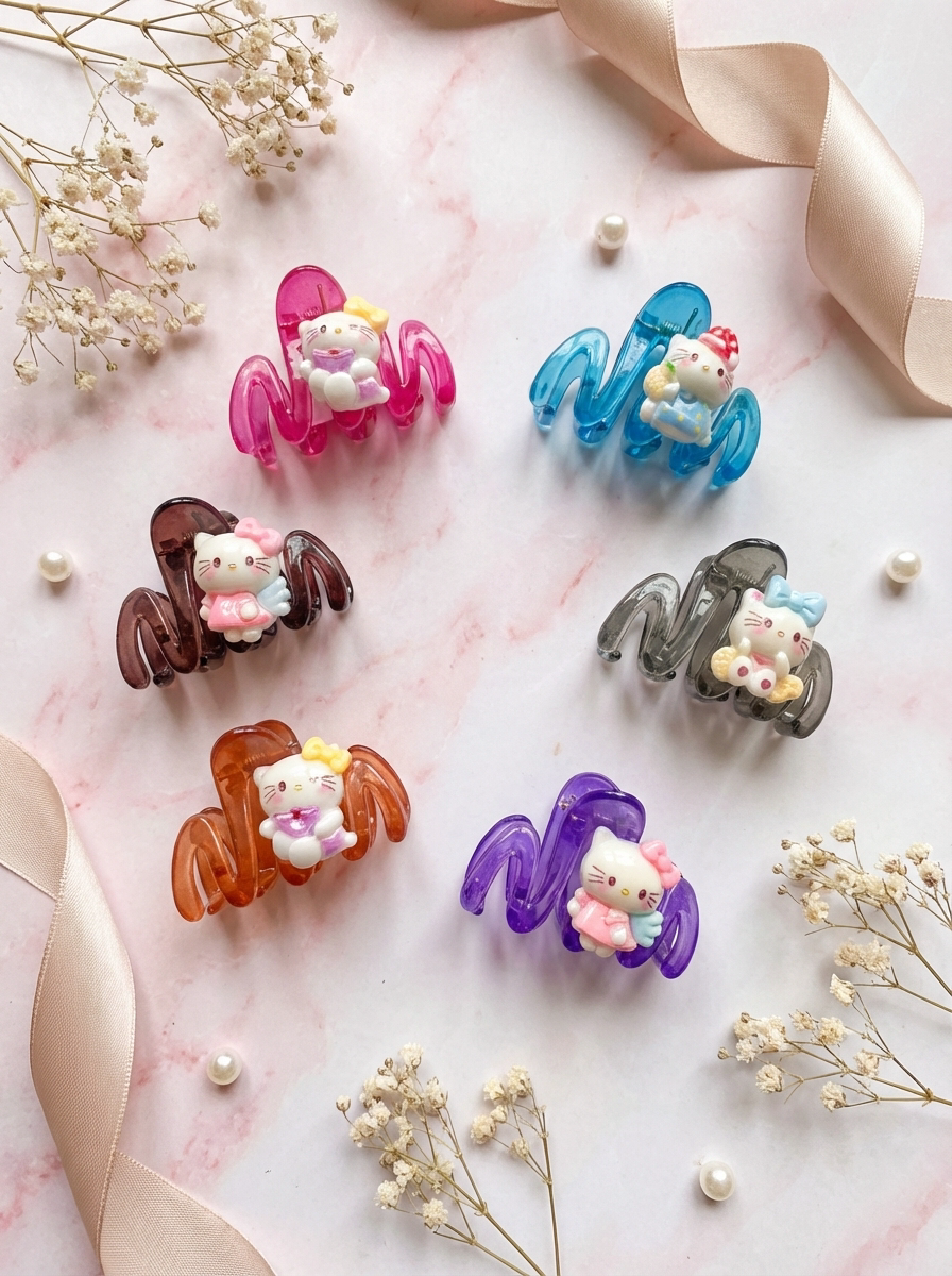 Hello Kitty Hair Clips - 6 Piece | Hair Accessories