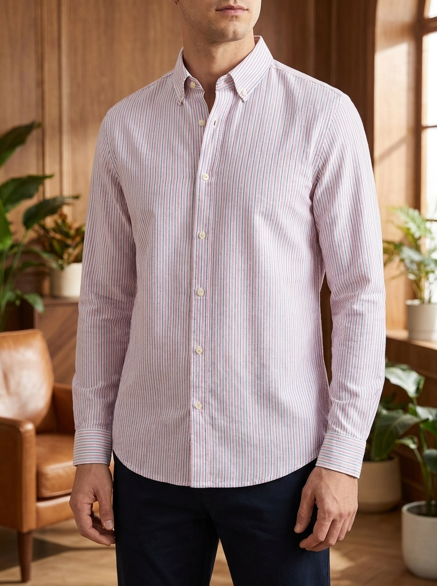 Men’s Modern Oxford Shirt | Fine Stripe