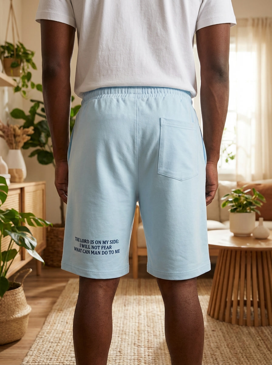 FINELOOK Men's "Faith Over Fear" Graphic Sweat Shorts | Loungewear