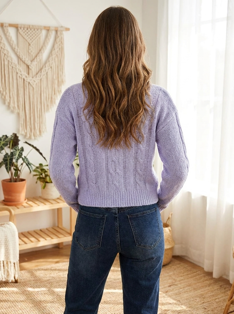 Women's Crewneck Top Knit Pullover Sweater