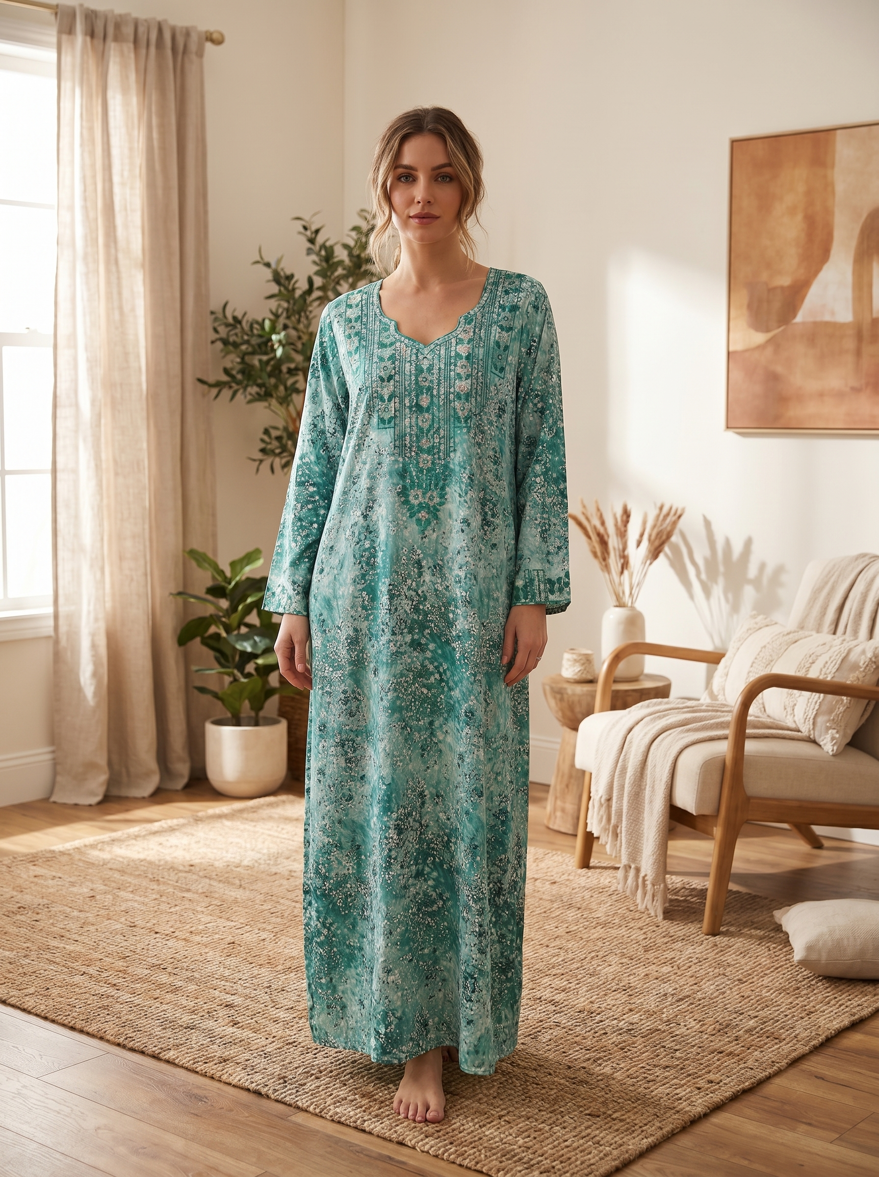 open lace back dress Floral Print Long Sleeve Maxi Dress