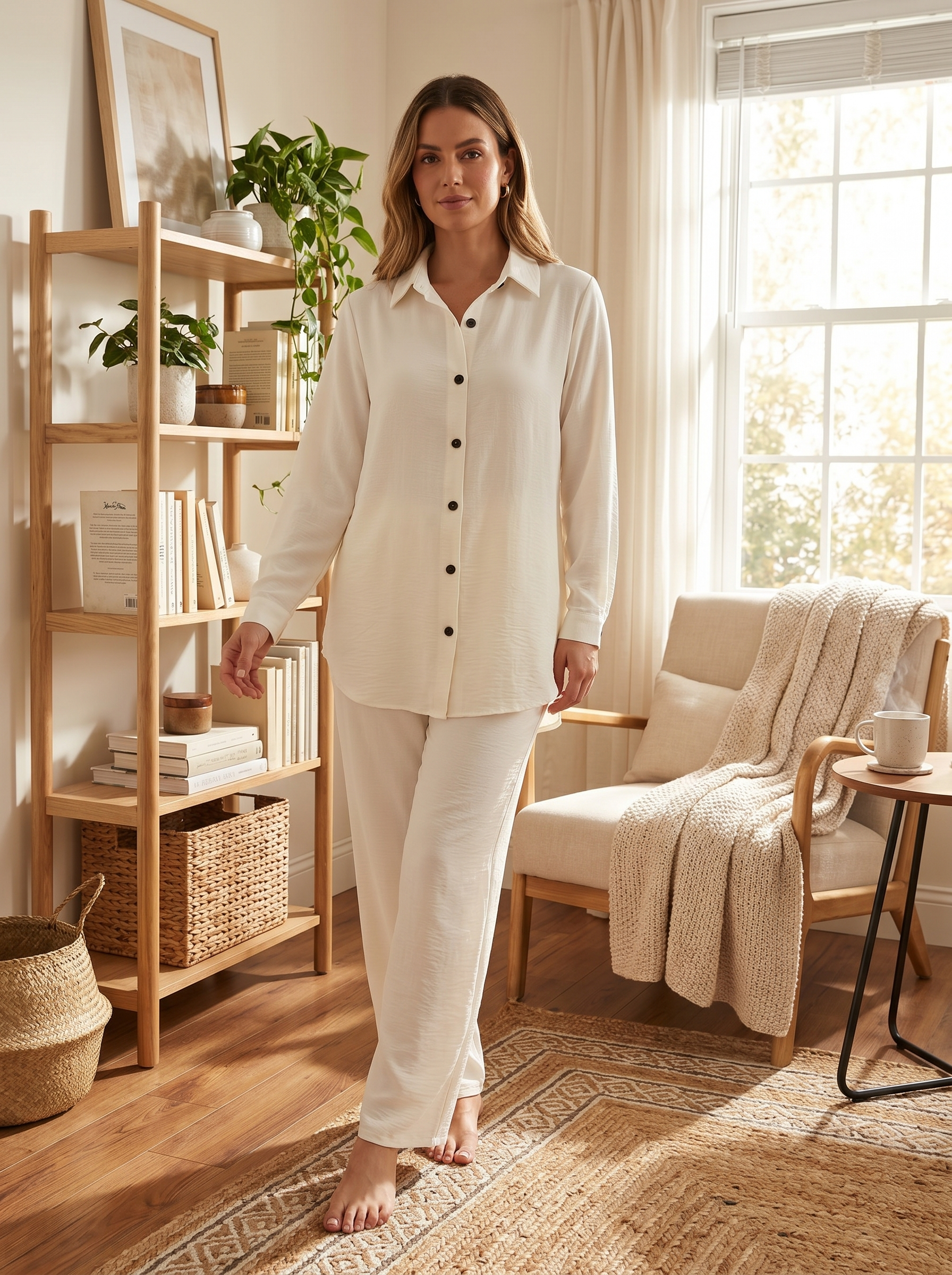 Chic Two-Piece Modest Tunic & Wide-Leg Trouser Set